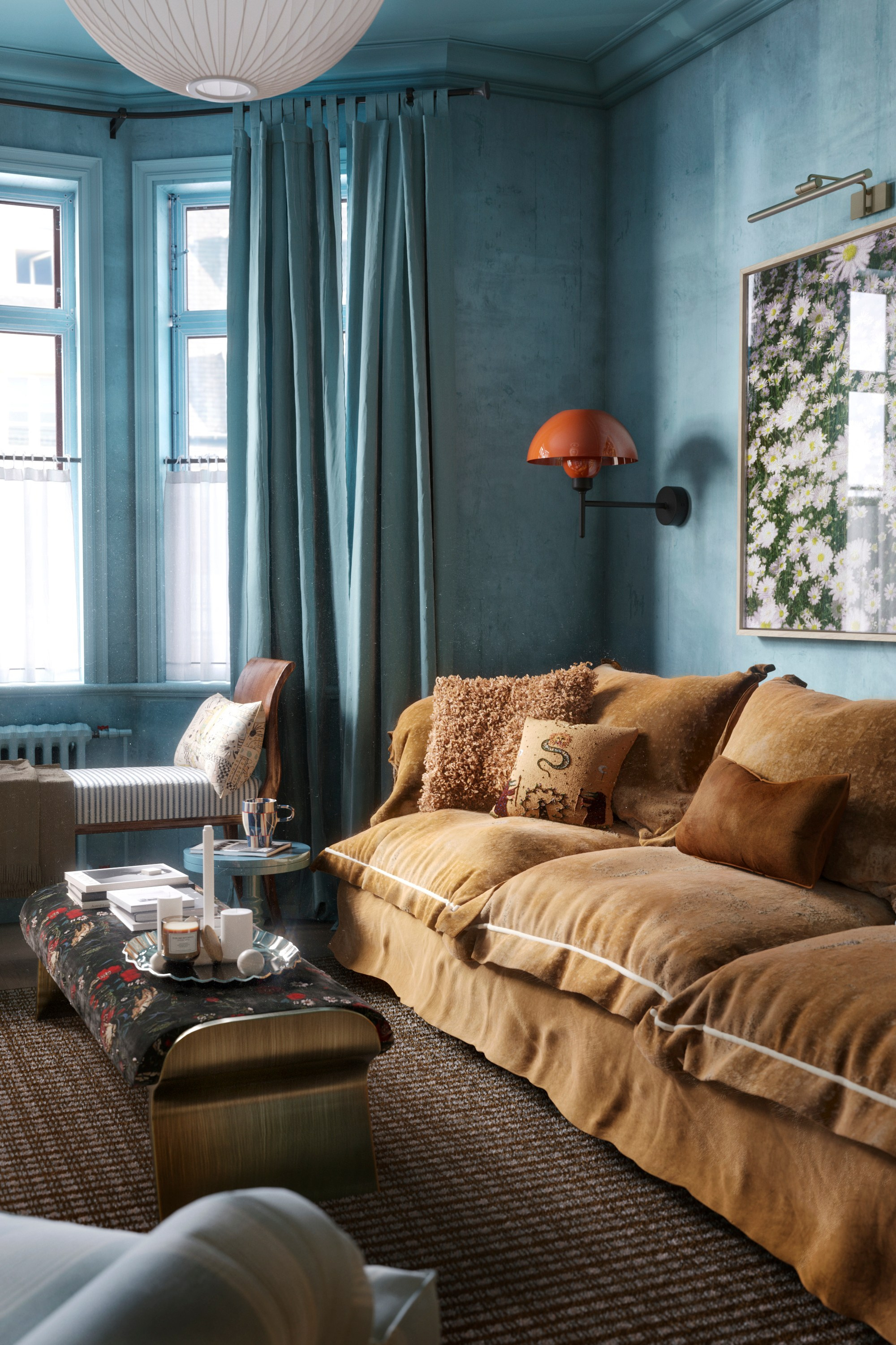 Работа по референсу/ синий. Визуализации Дизайн проектов