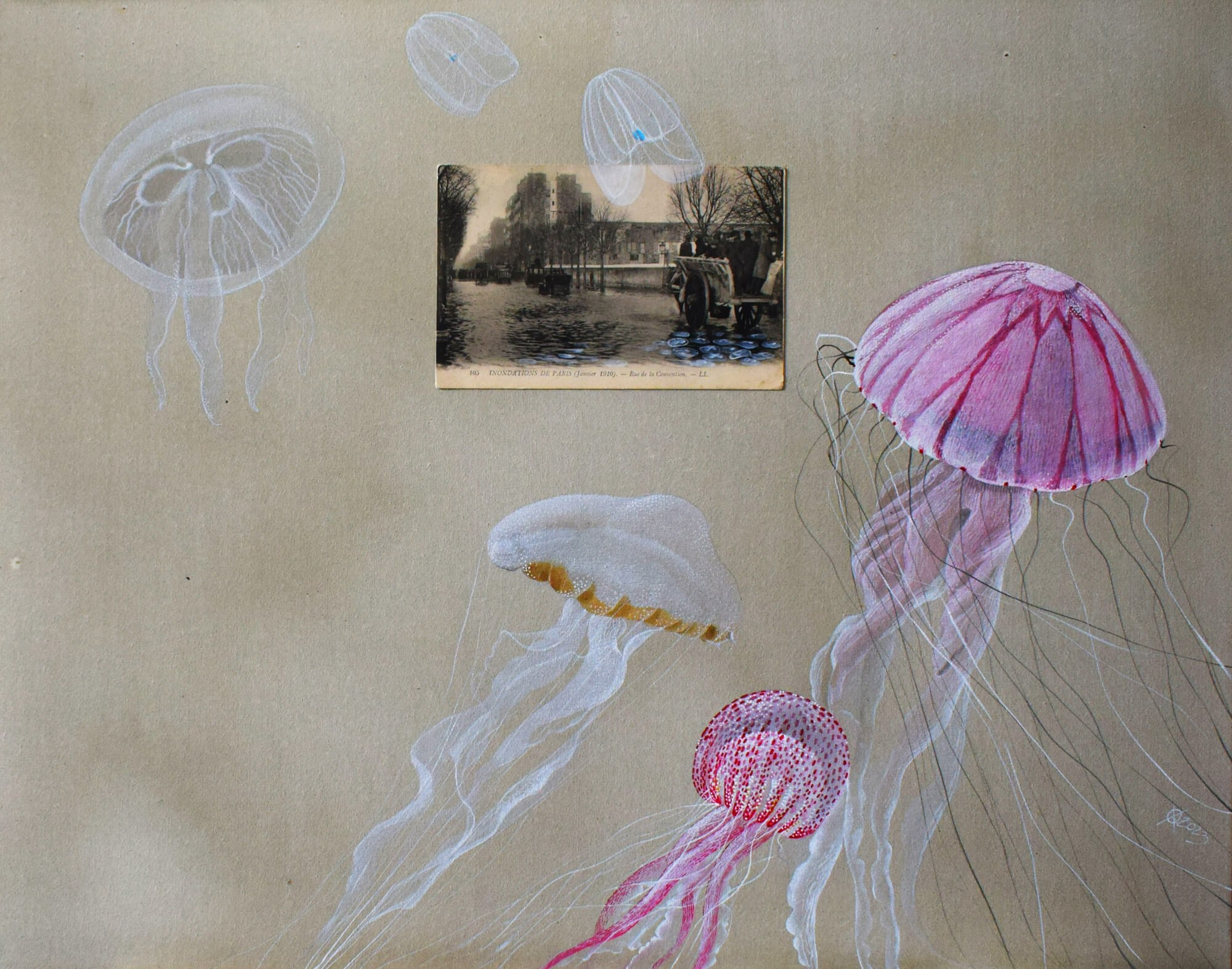 Global warming, 40/60, mixed media on canvas, 2025