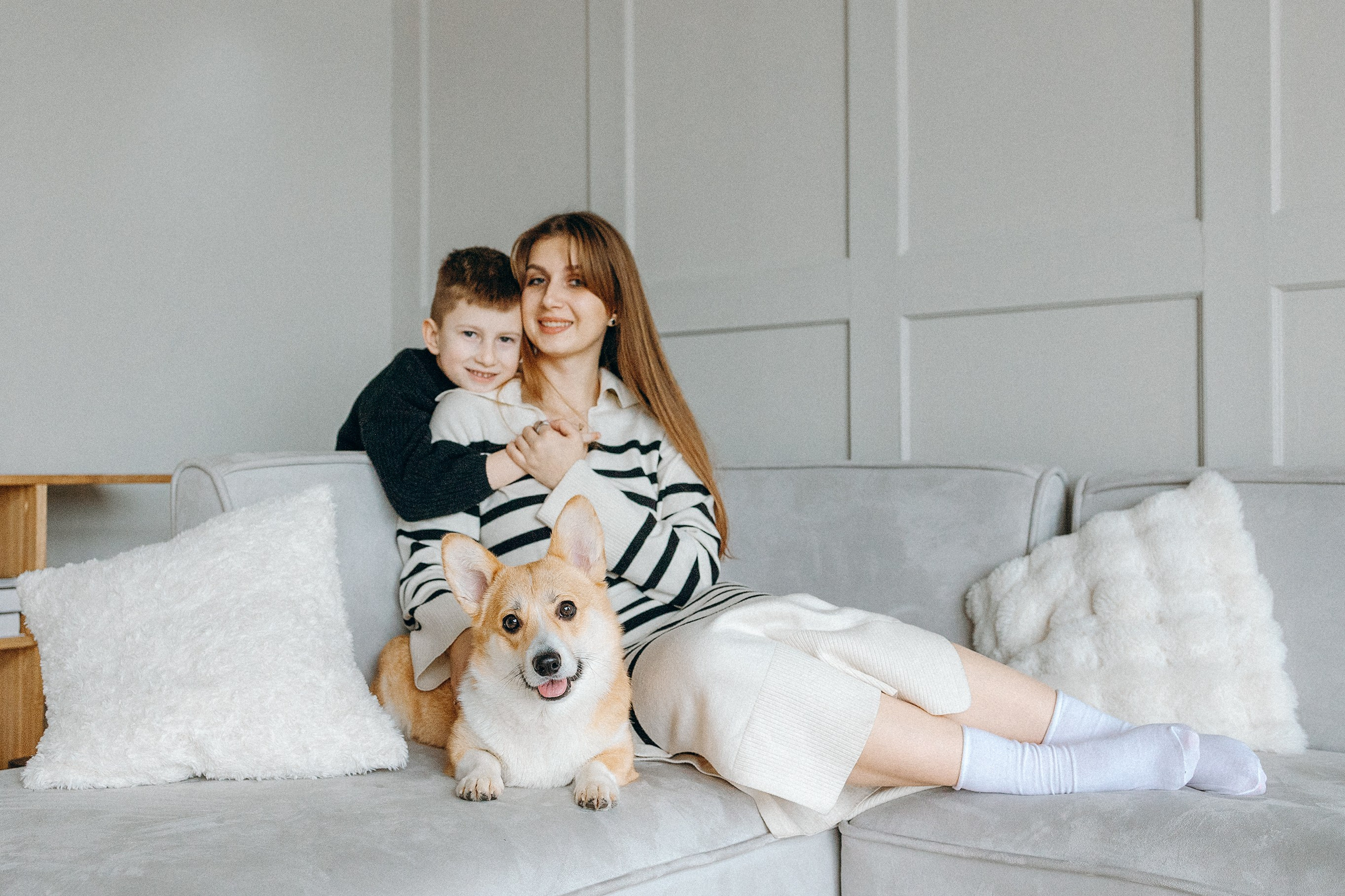 Семья с корги. Фотограф. Фотограф-анималист. Москва