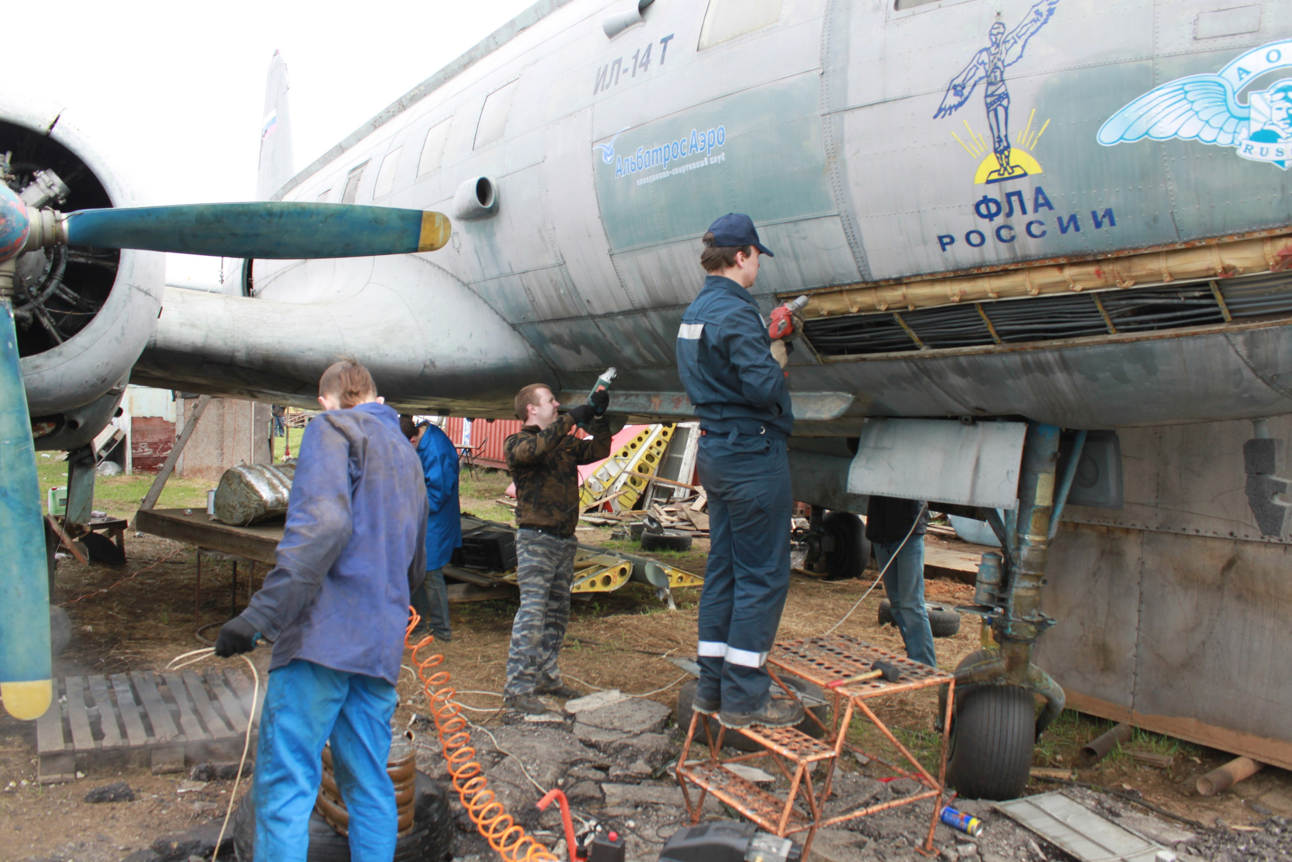 Ил-14Т «Голубая Мечта» работы в Тушино (2011 г.). Фотоальбом показывающий увлекательный мир авиации и мир медведей Андрея Иванова