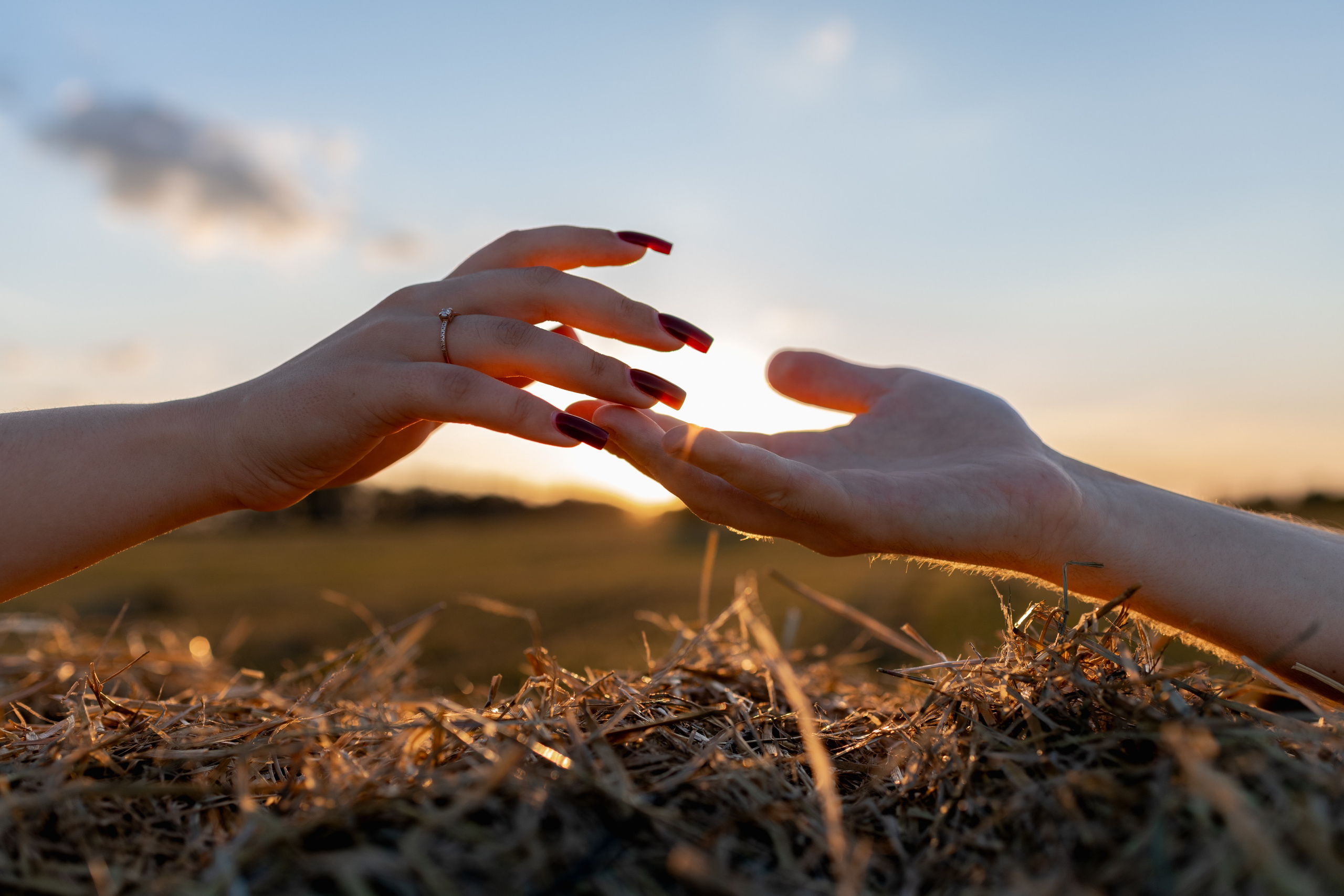 Алена + Алексей в поле с тюками. Фотограф в Москве/Зарайске Шахова Марина