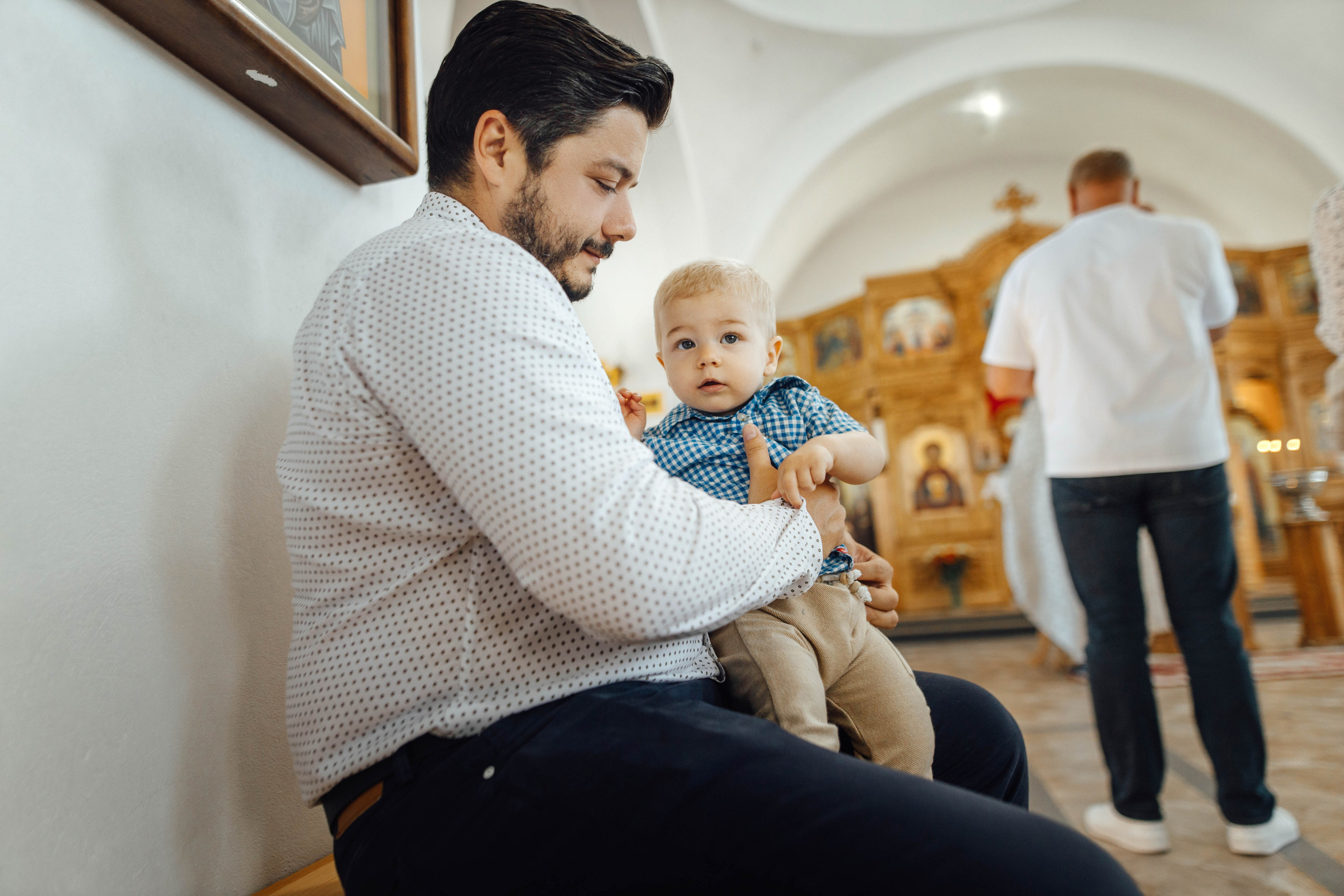 Крещение Энвера (Михаила), д. Колядищи, храм Успения Пр. Богородицы, август 2025