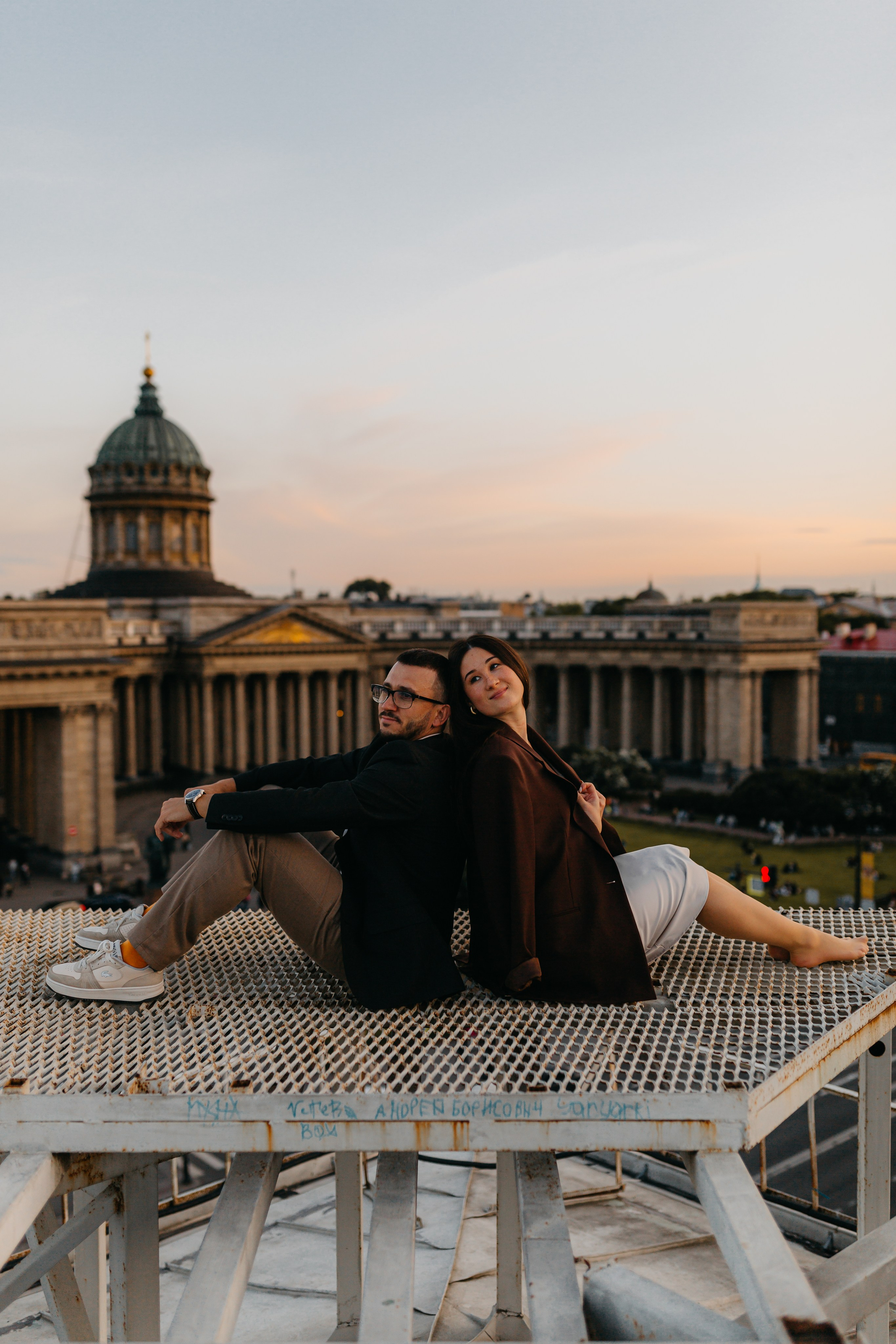 LoveStory на крышах Питера. Фотограф Санкт-Петербург Князева Елизавета