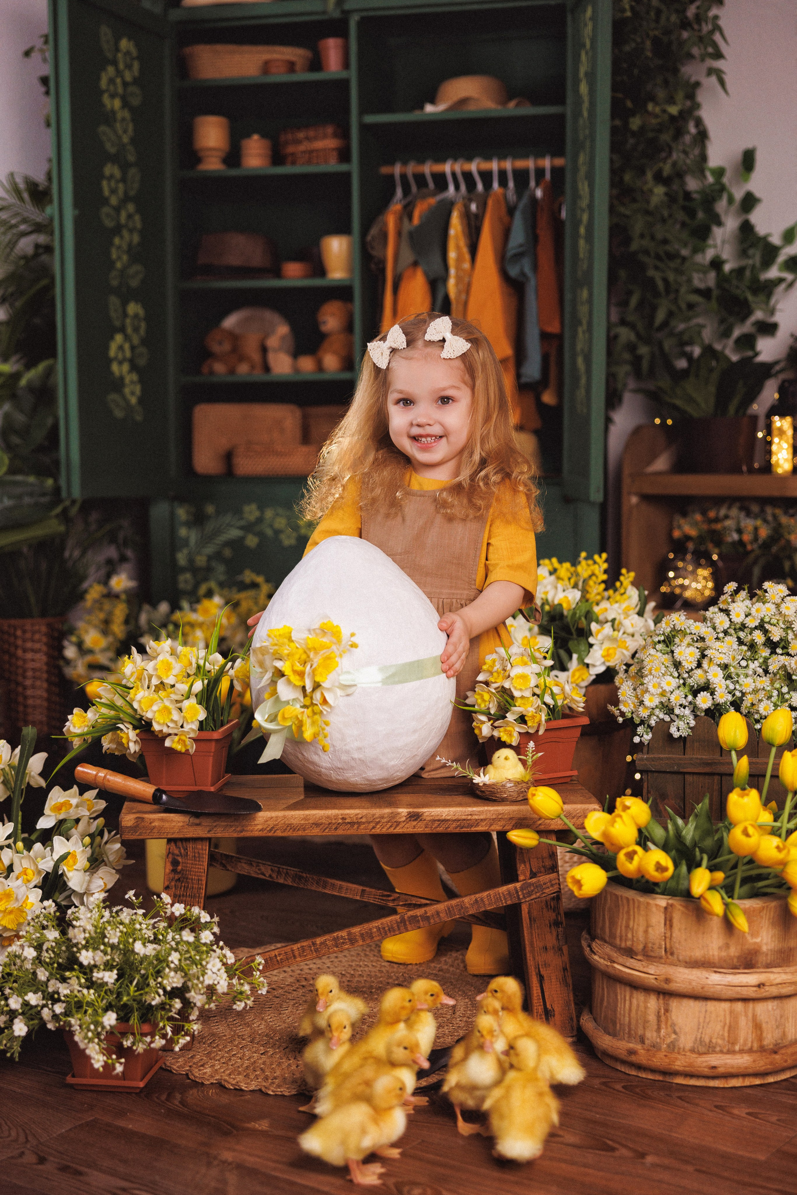 Пасхальная фотосессия с животными (утята, козлик и кролики), в фотостудии «Антураж» город Краснодар. Семейный и детский фотограф в Краснодаре Анна Трашкова