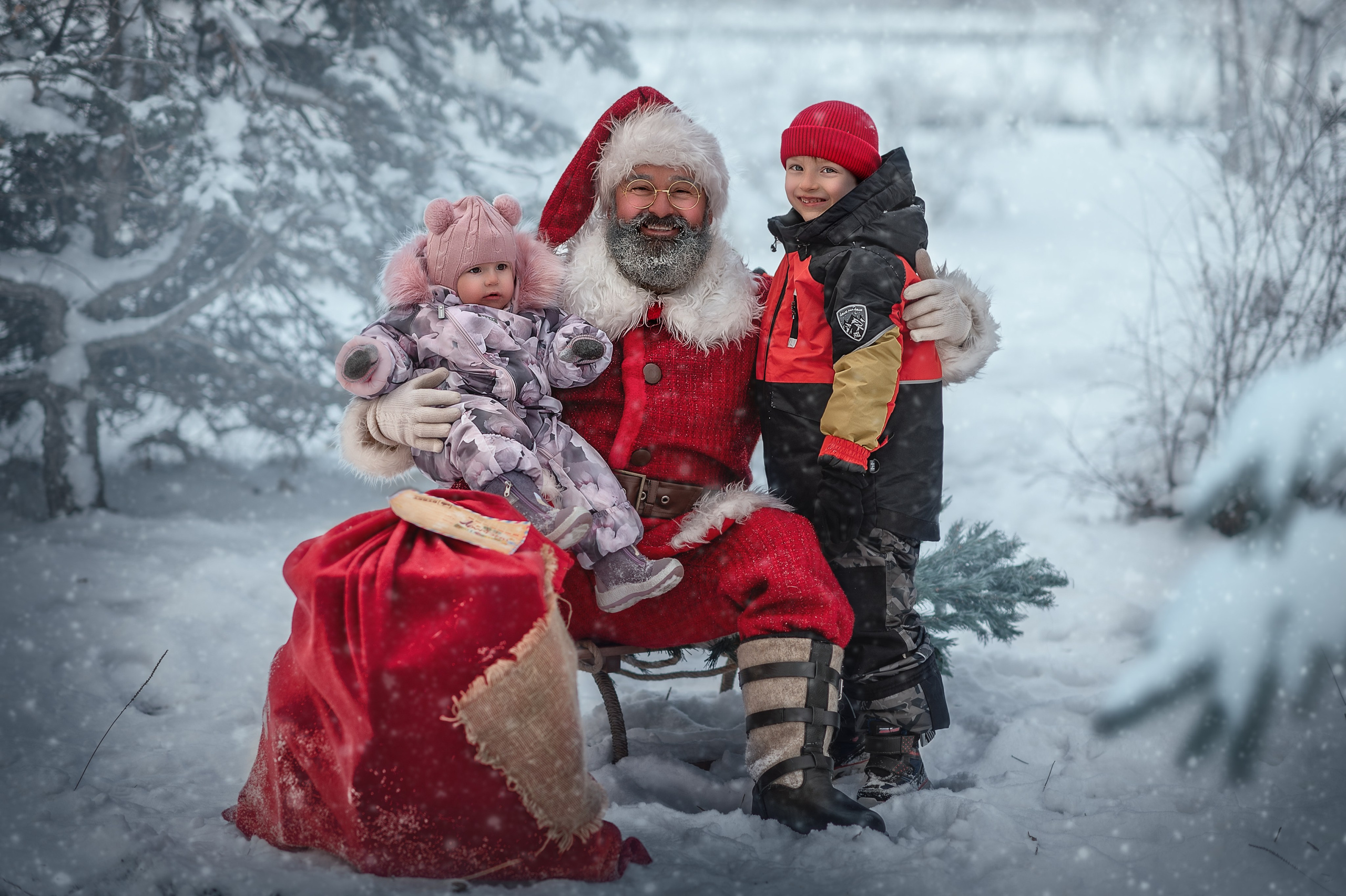САНТА НА УЛИЦЕ. Семейный фотограф Екатеринбург Лора Мур