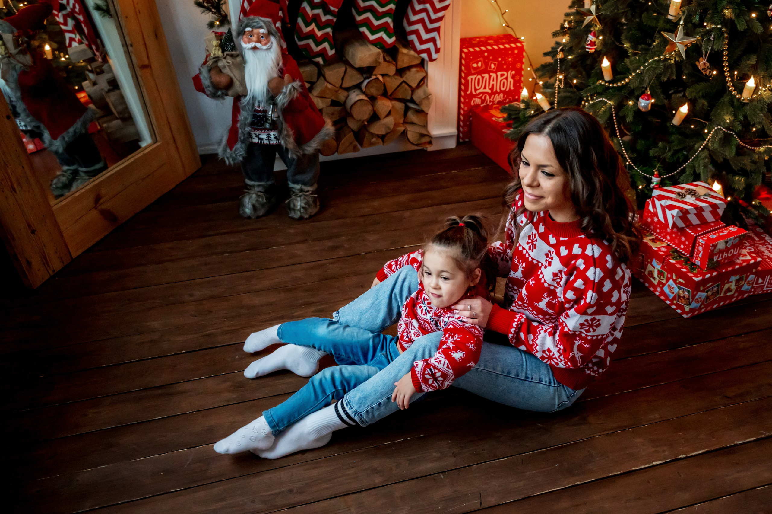 Новогодняя съёмка для мамы и дочки