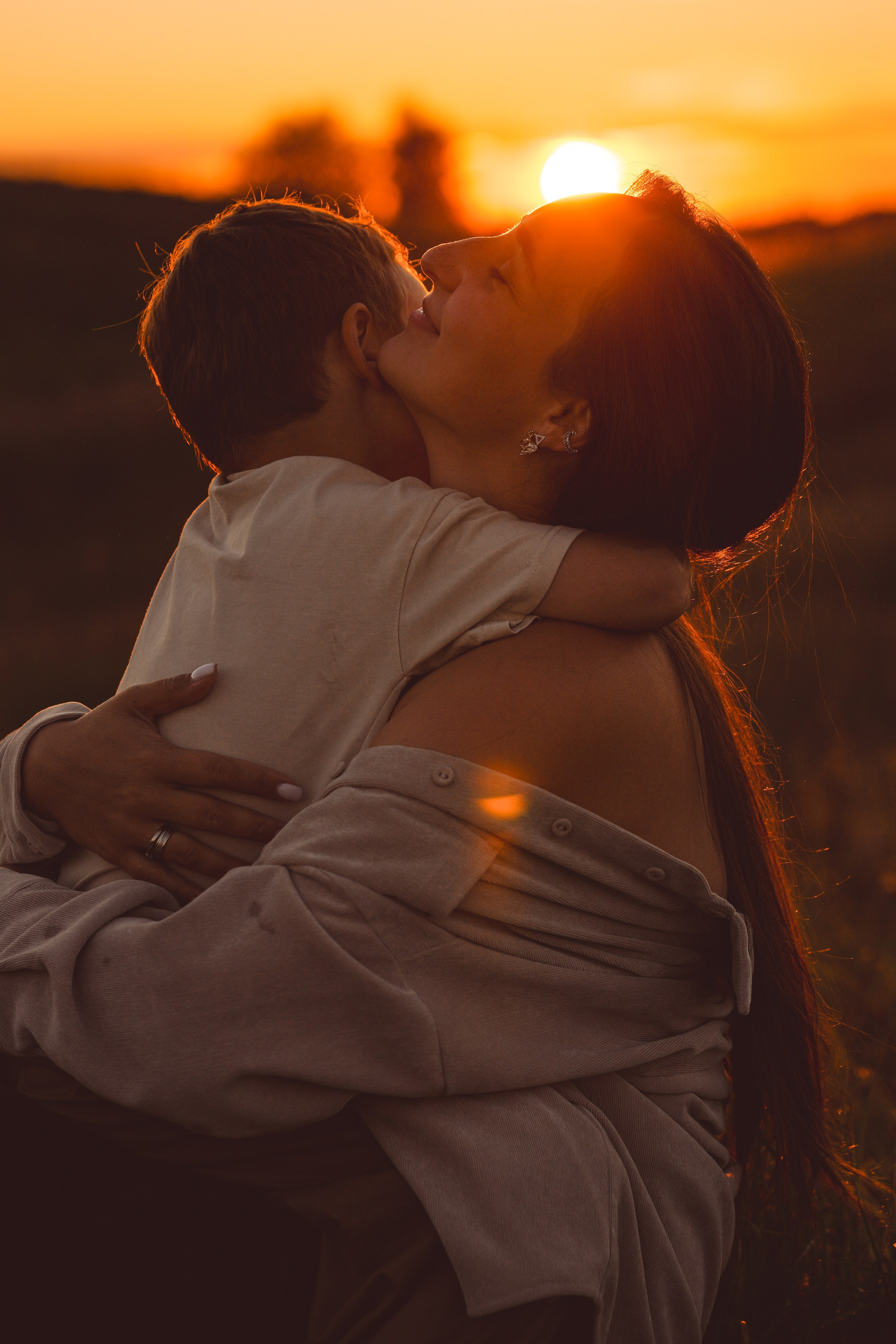 Семья Тони и Саши на закате. Семейный и портретный фотограф в Санкт-Петербурге Татьяна Гримоть