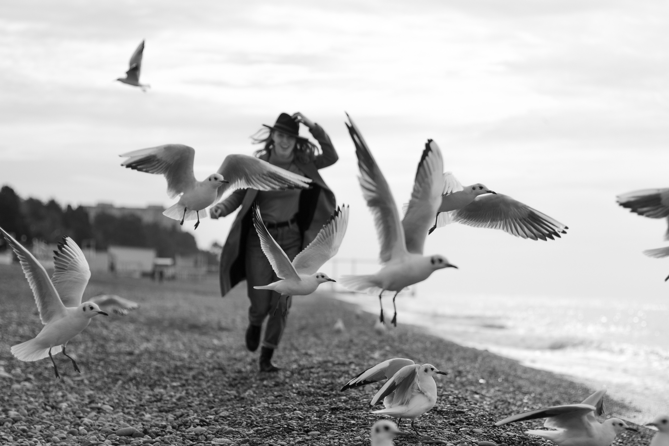 На море с чайками. Фотограф в Краснодаре