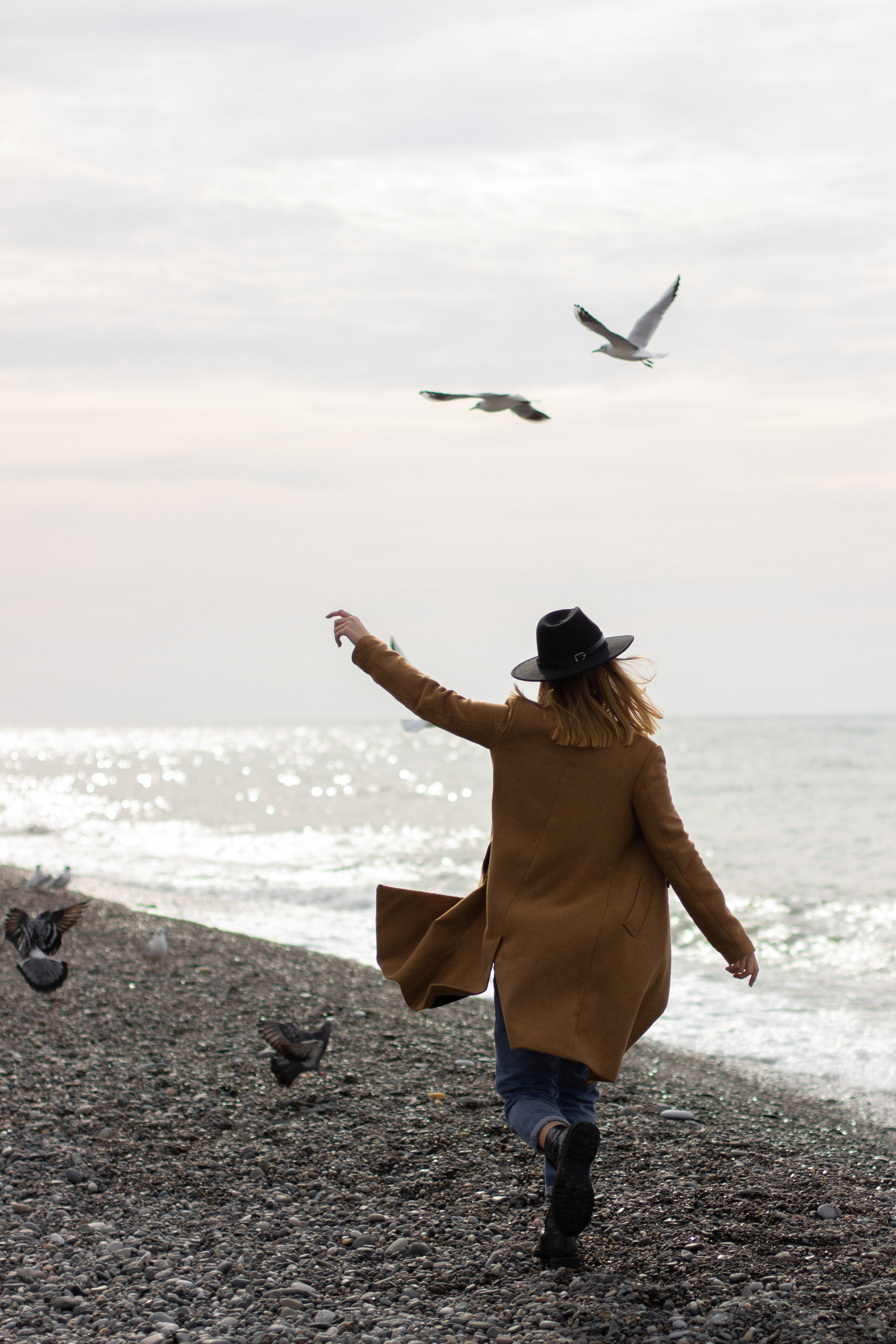 На море с чайками. Фотограф в Краснодаре