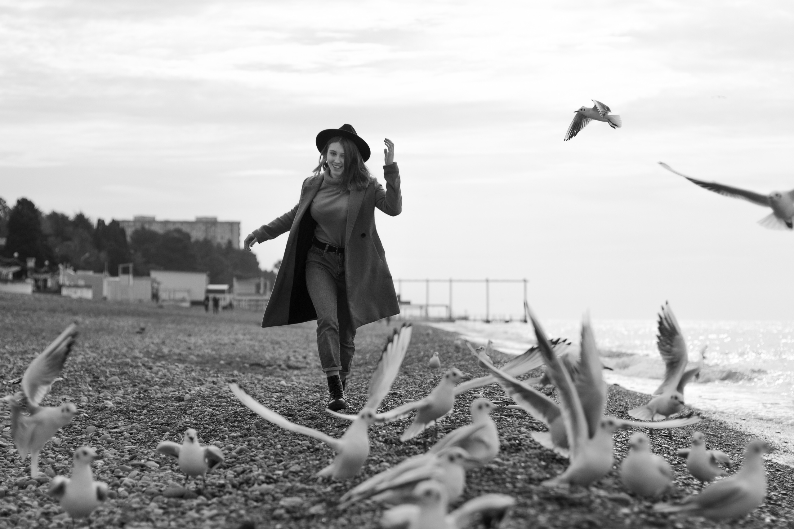 На море с чайками. Фотограф в Краснодаре