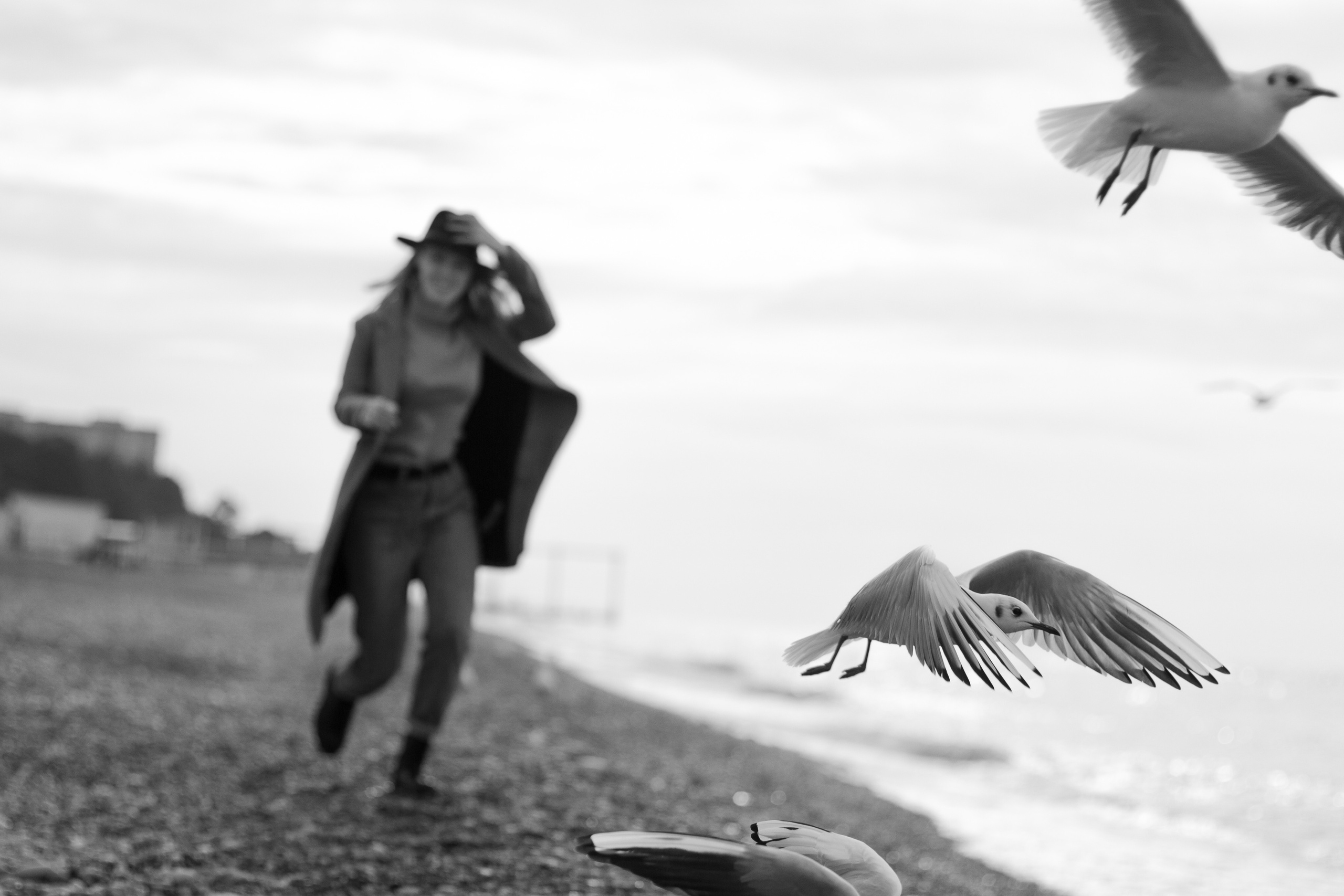 На море с чайками. Фотограф в Краснодаре