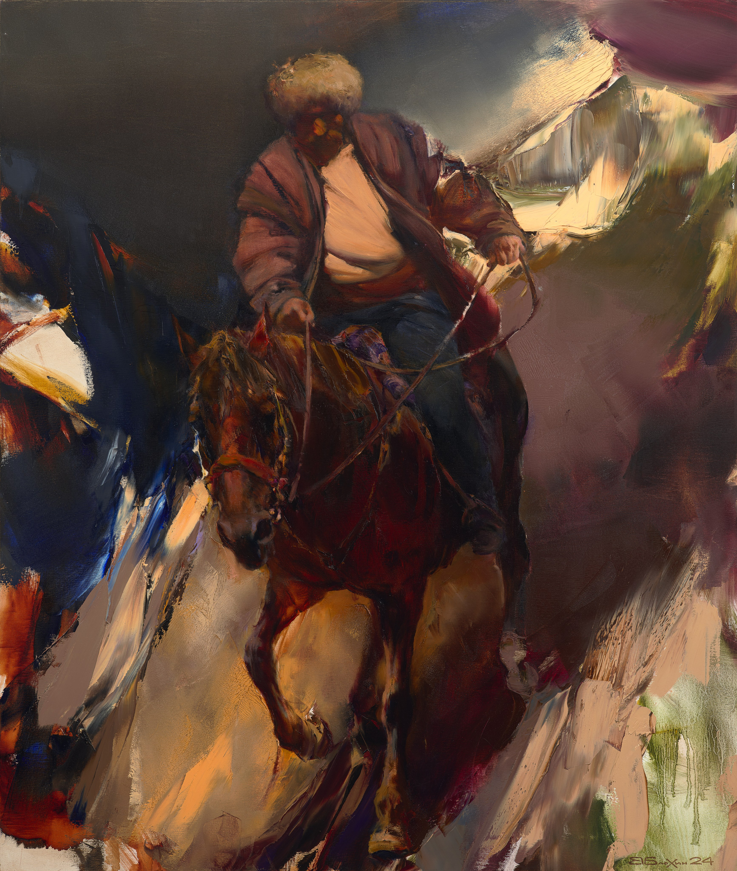 «Гонец» - художник Валерий Блохин  (холст, масло, 130x110, 2024)
