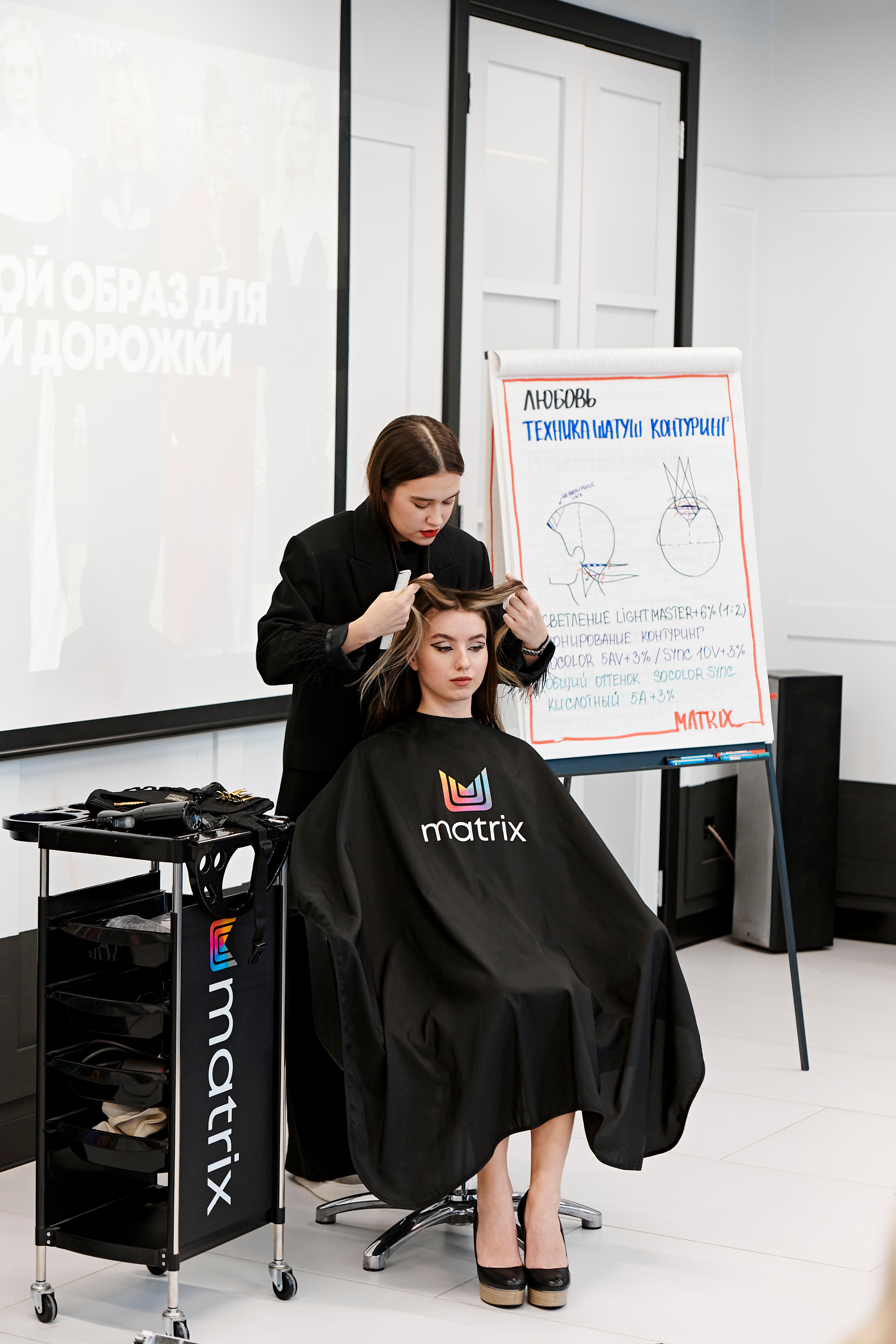 Мастер-класс по окрашиваниям и укладкам от Matrix. Фотограф Постольник Дарья