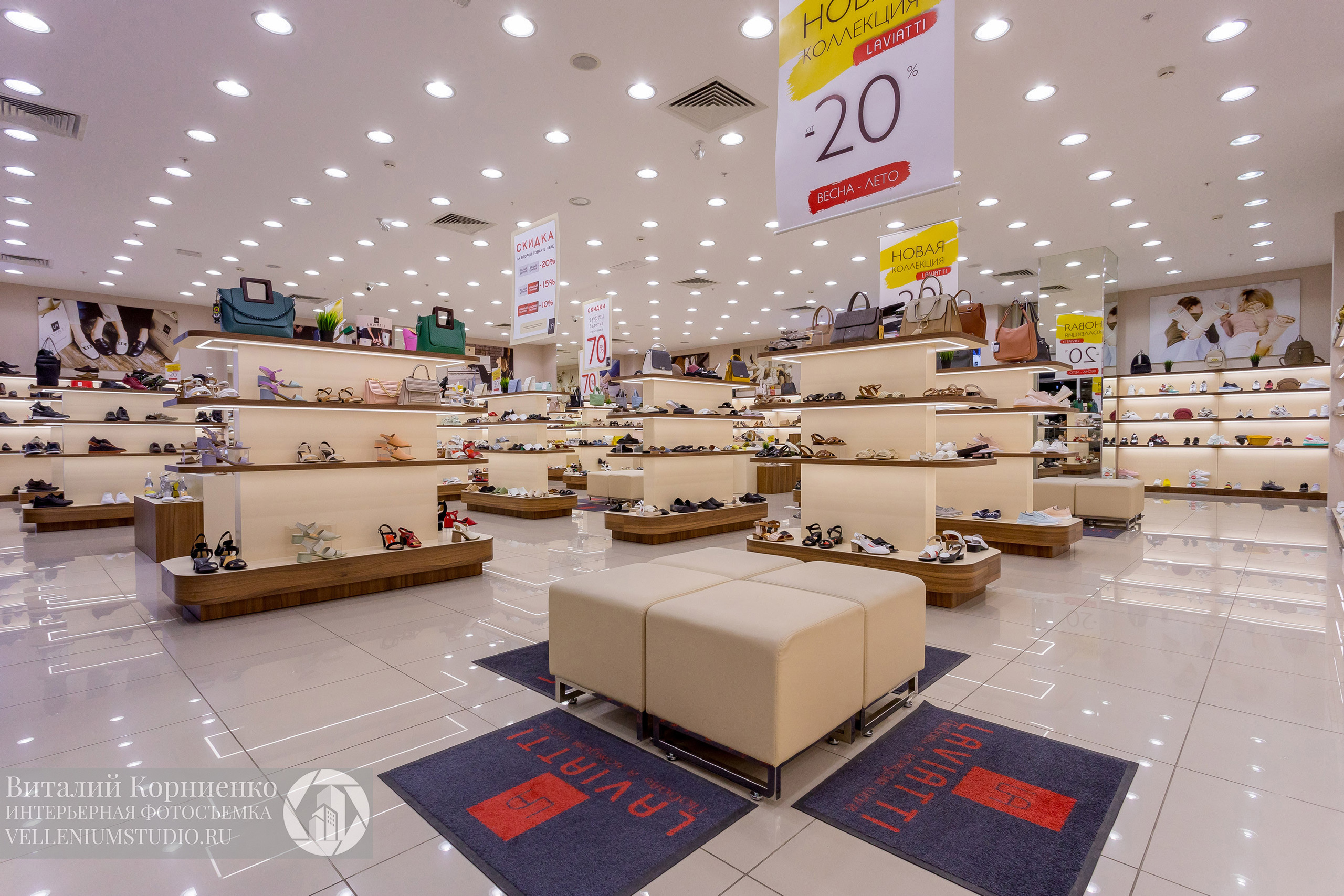 Фотосъемка обувного магазина Laviatti. Интерьерный фотограф Краснодар: профессионально по доступным ценам