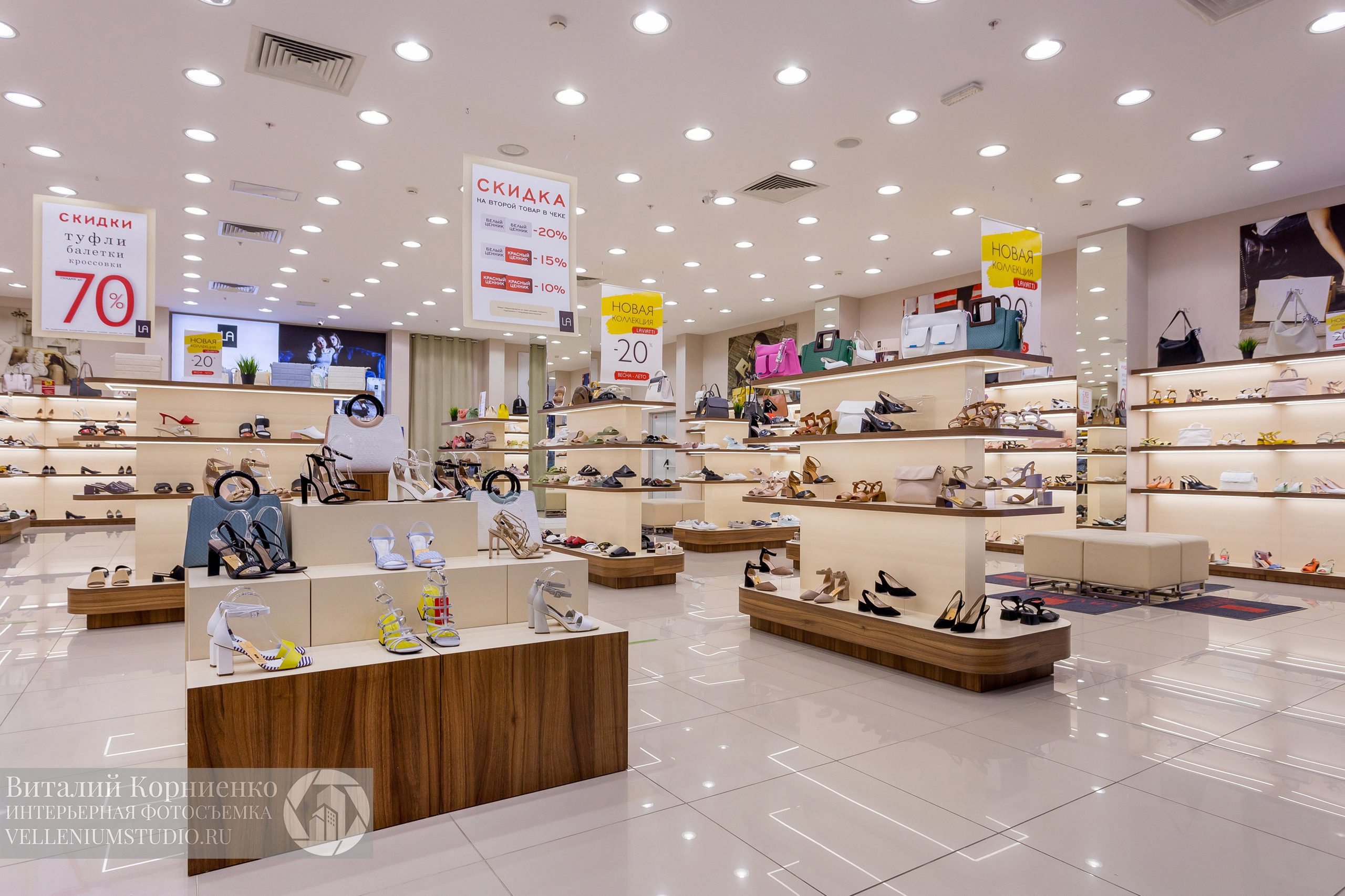 Фотосъемка обувного магазина Laviatti. Интерьерный фотограф Краснодар: профессионально по доступным ценам