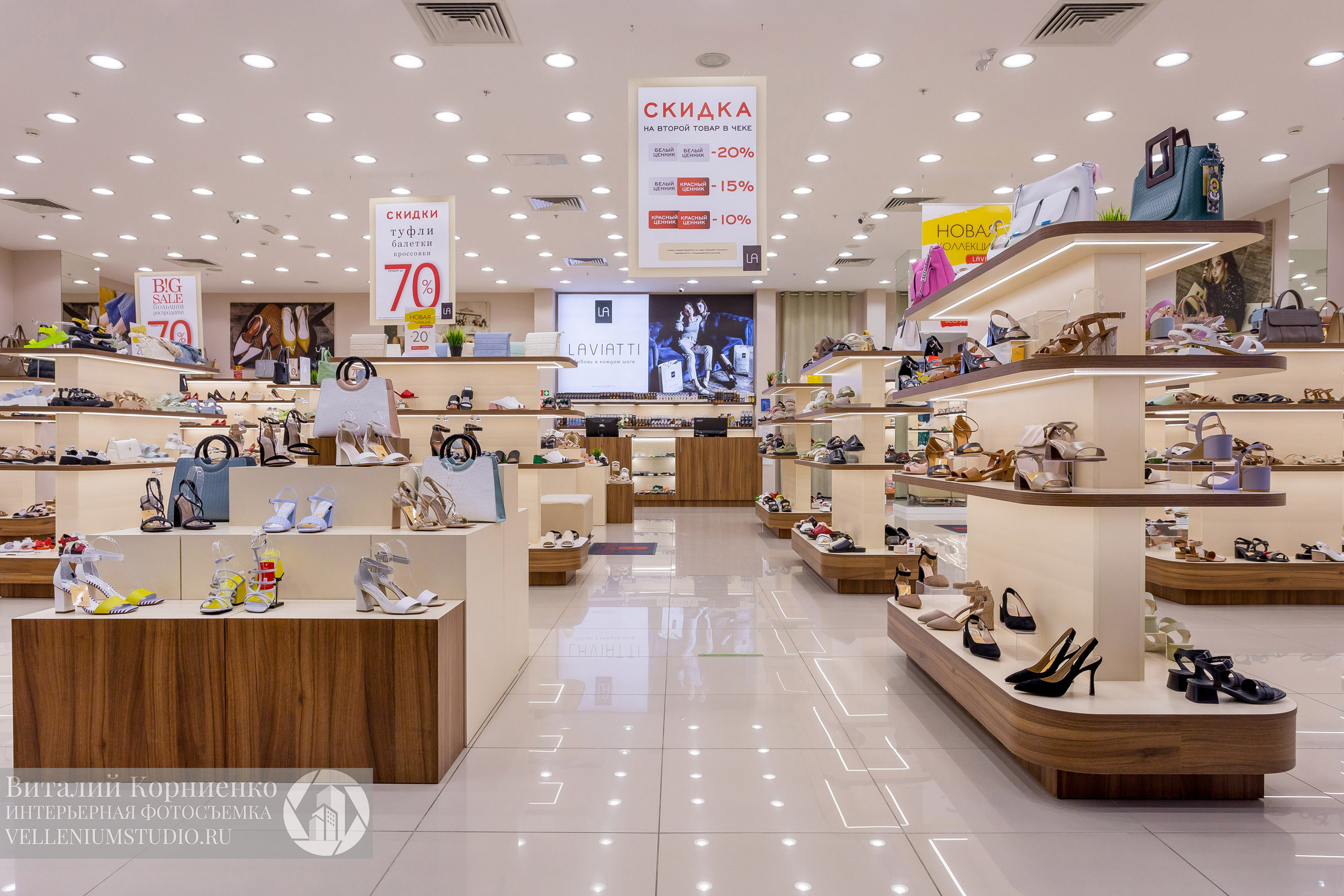 Фотосъемка обувного магазина Laviatti. Интерьерный фотограф Краснодар: профессионально по доступным ценам