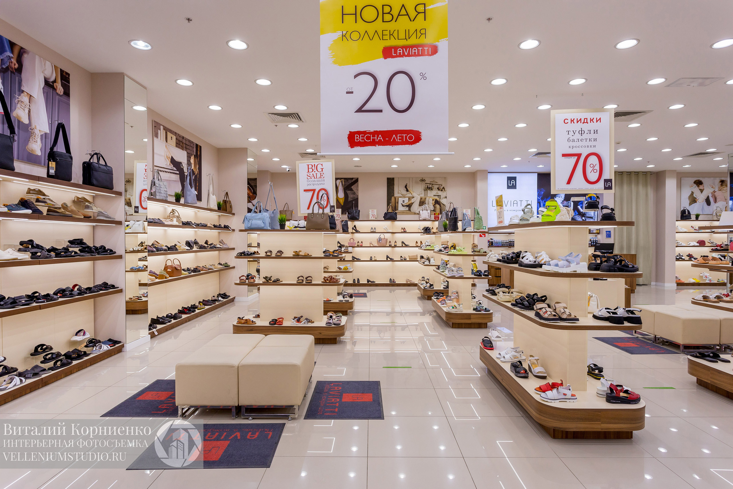 Фотосъемка обувного магазина Laviatti. Интерьерный фотограф Краснодар: профессионально по доступным ценам