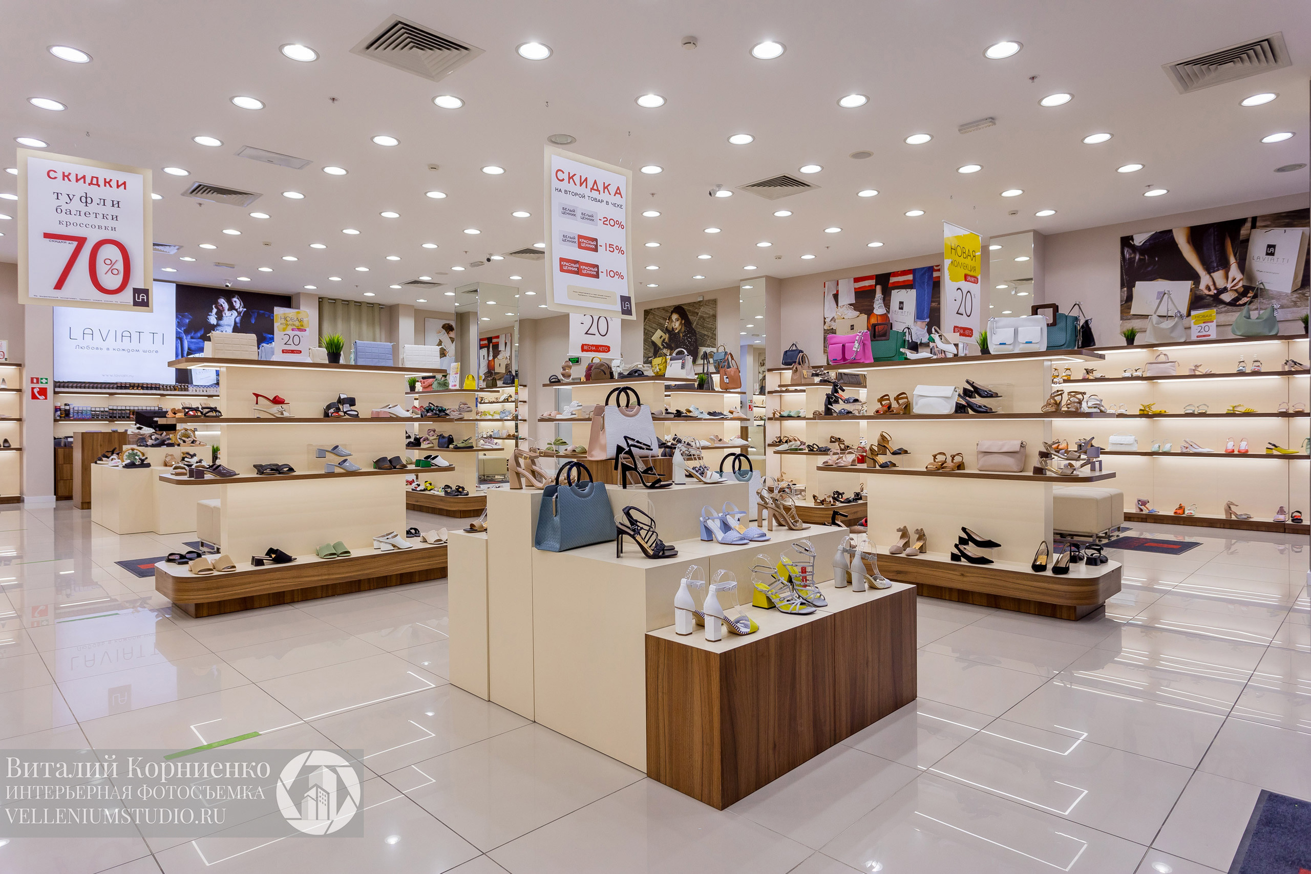 Фотосъемка обувного магазина Laviatti. Интерьерный фотограф Краснодар: профессионально по доступным ценам