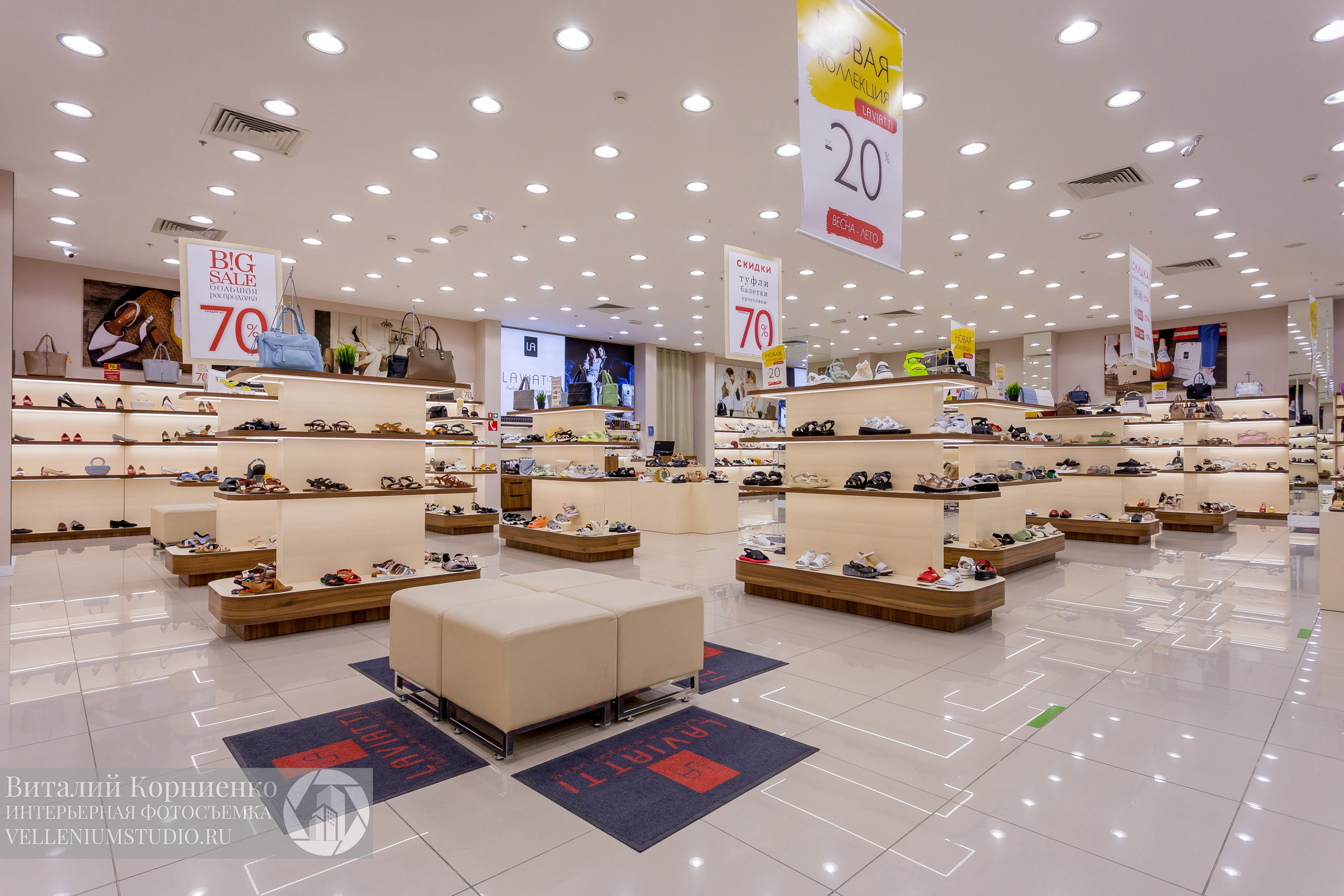 Фотосъемка обувного магазина Laviatti. Интерьерный фотограф Краснодар: профессионально по доступным ценам
