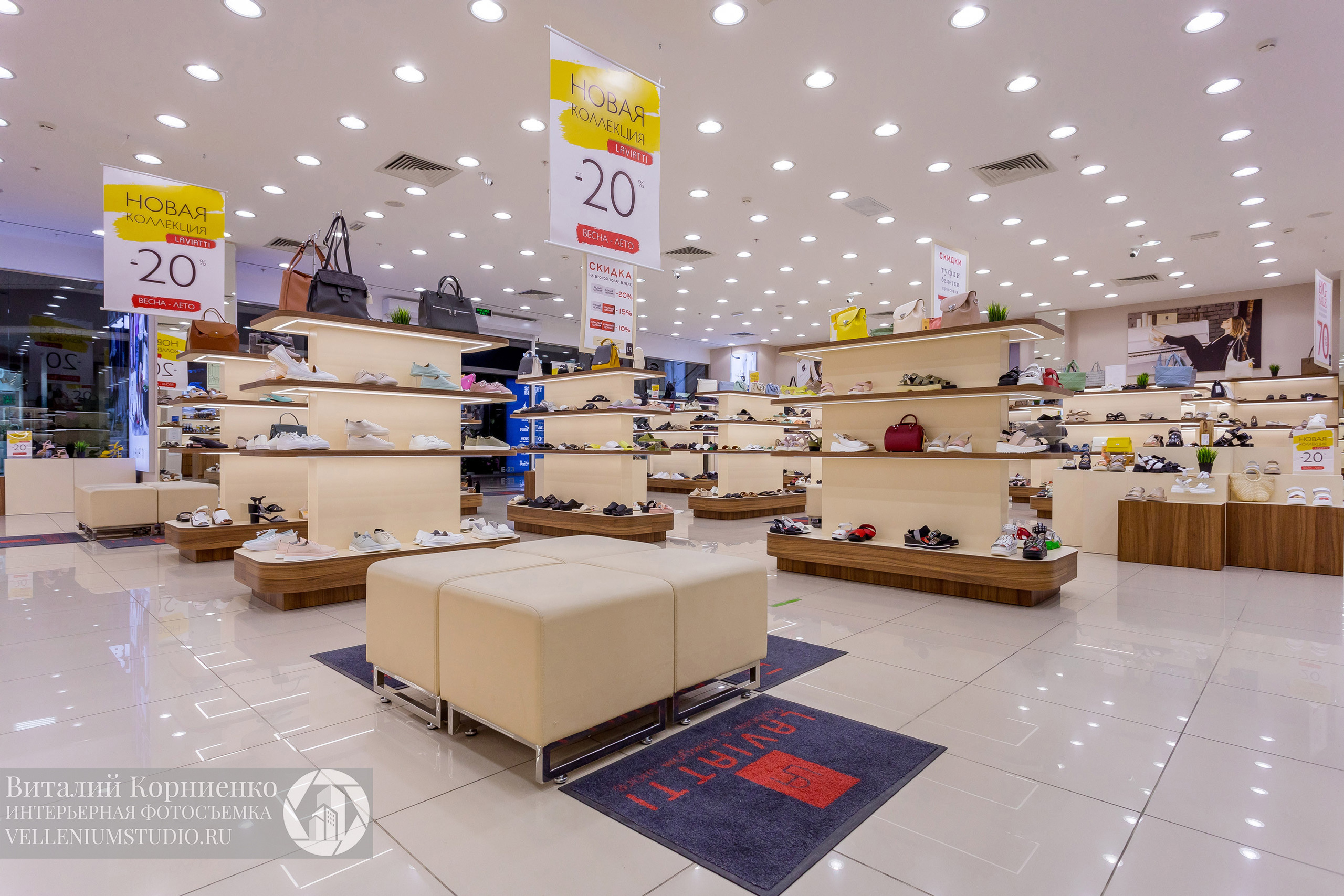 Фотосъемка обувного магазина Laviatti. Интерьерный фотограф Краснодар: профессионально по доступным ценам