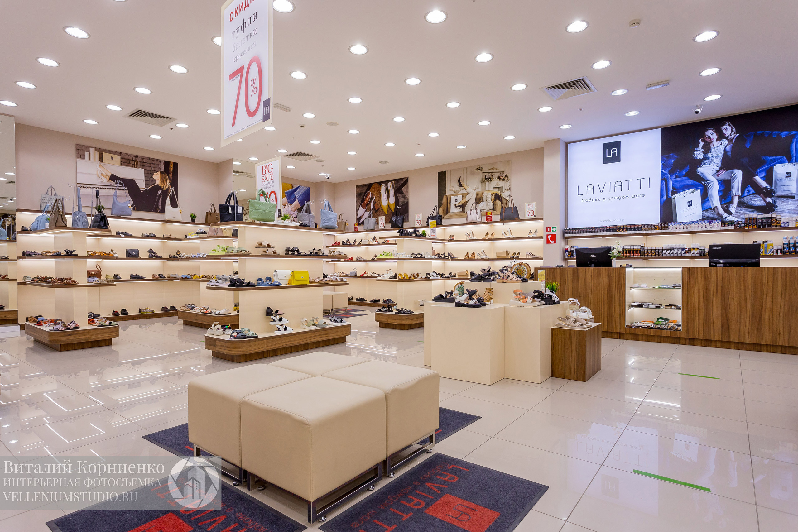 Фотосъемка обувного магазина Laviatti. Интерьерный фотограф Краснодар: профессионально по доступным ценам