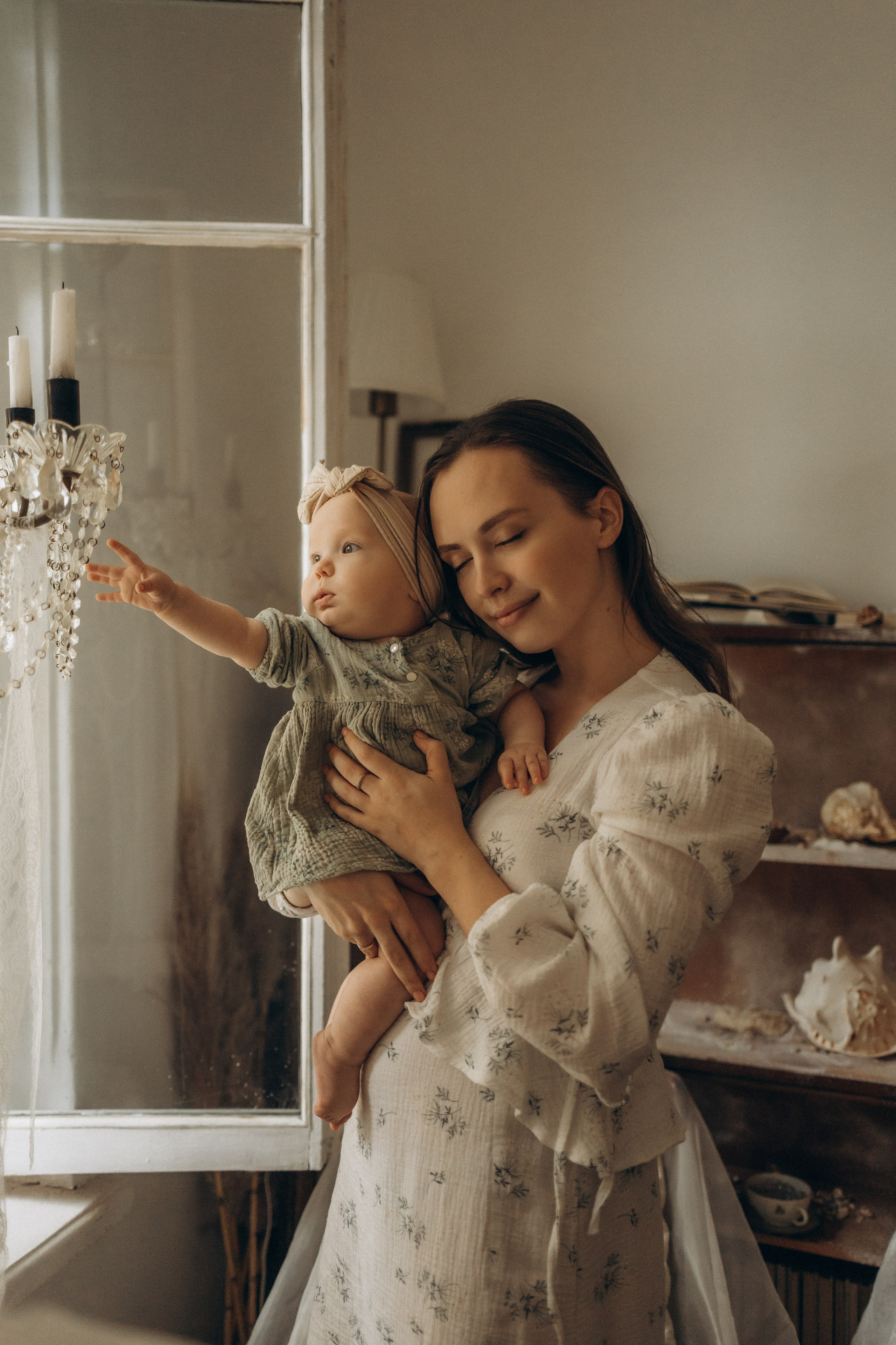 Аня и малышка Настя. Семейный, домашний, ньюборн фотограф Москва Цветкова Елизавета