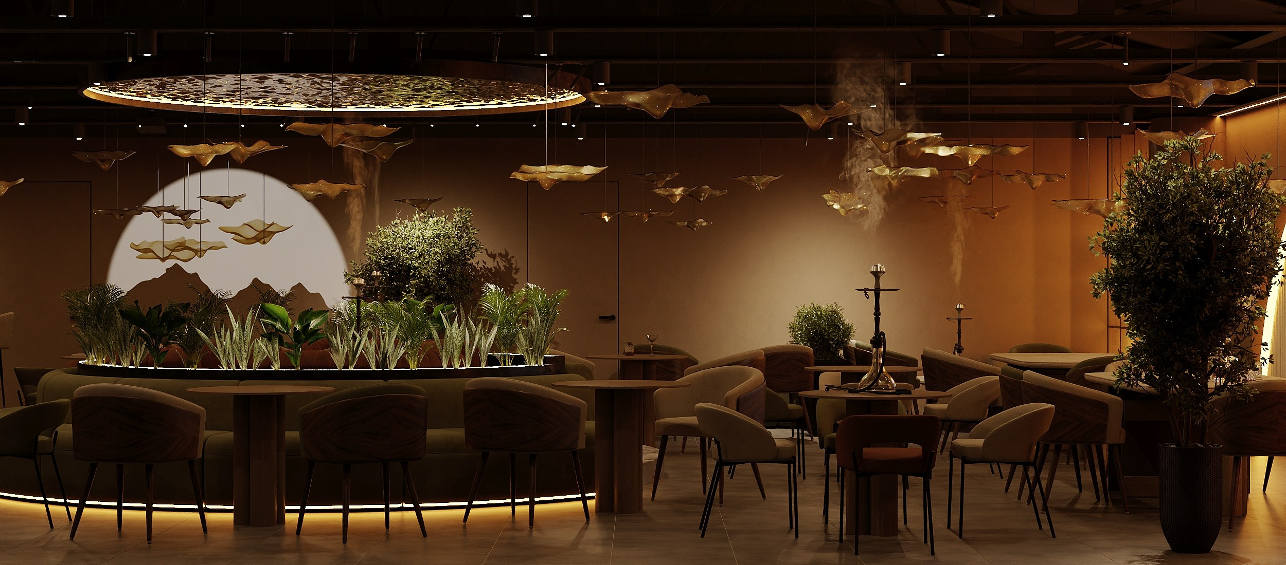 Кальянная Oazis Lounge. Студия дизайна интерьера в Москве T.Art Design