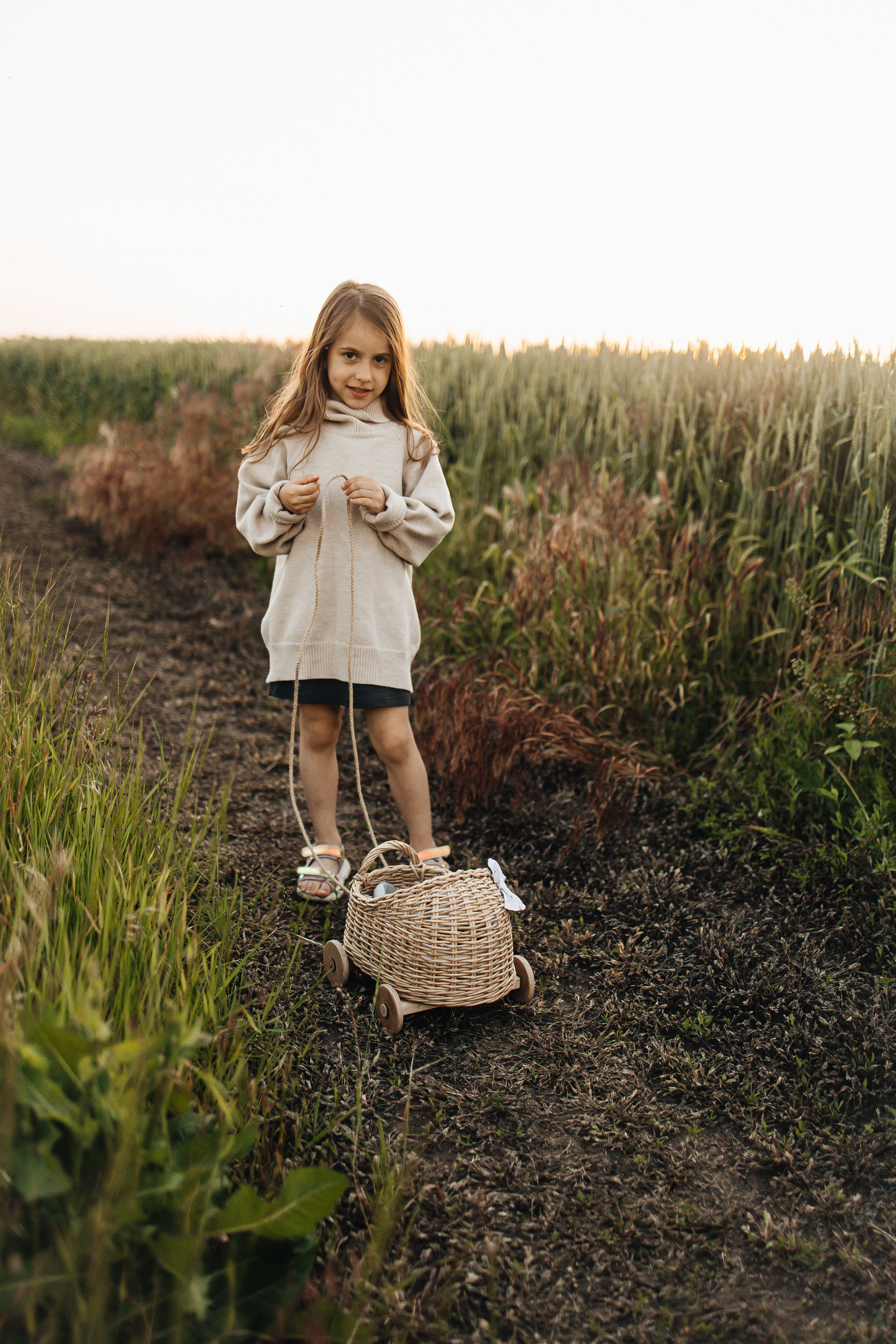 Алёна и Василиса, летний закат в поле. Семейный и детский фотограф, таганрог, ростов-на-дону