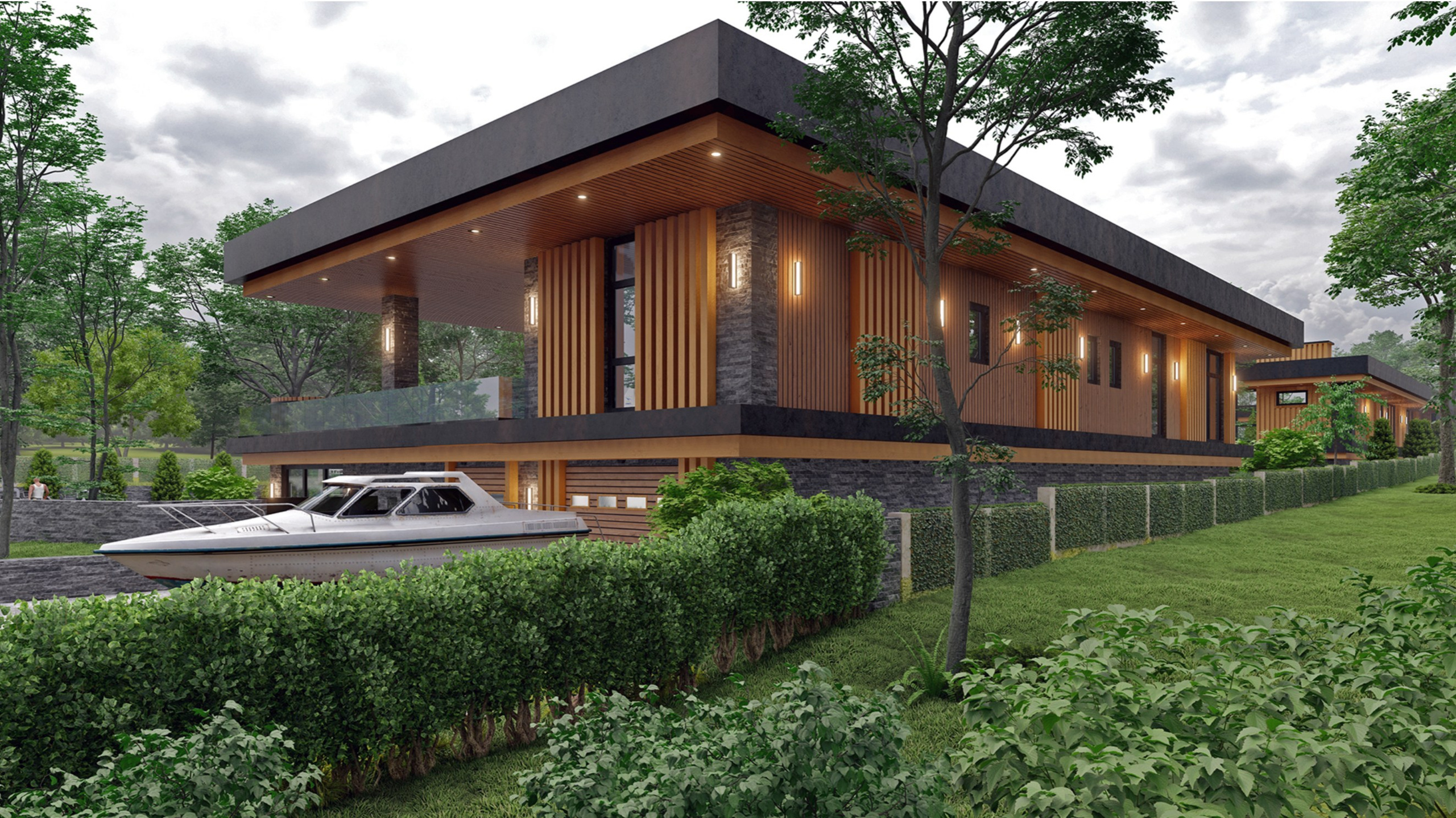 Банный комплекс с гаражом и бассейном в Твери. Архитектор Касаткин и Партнёры