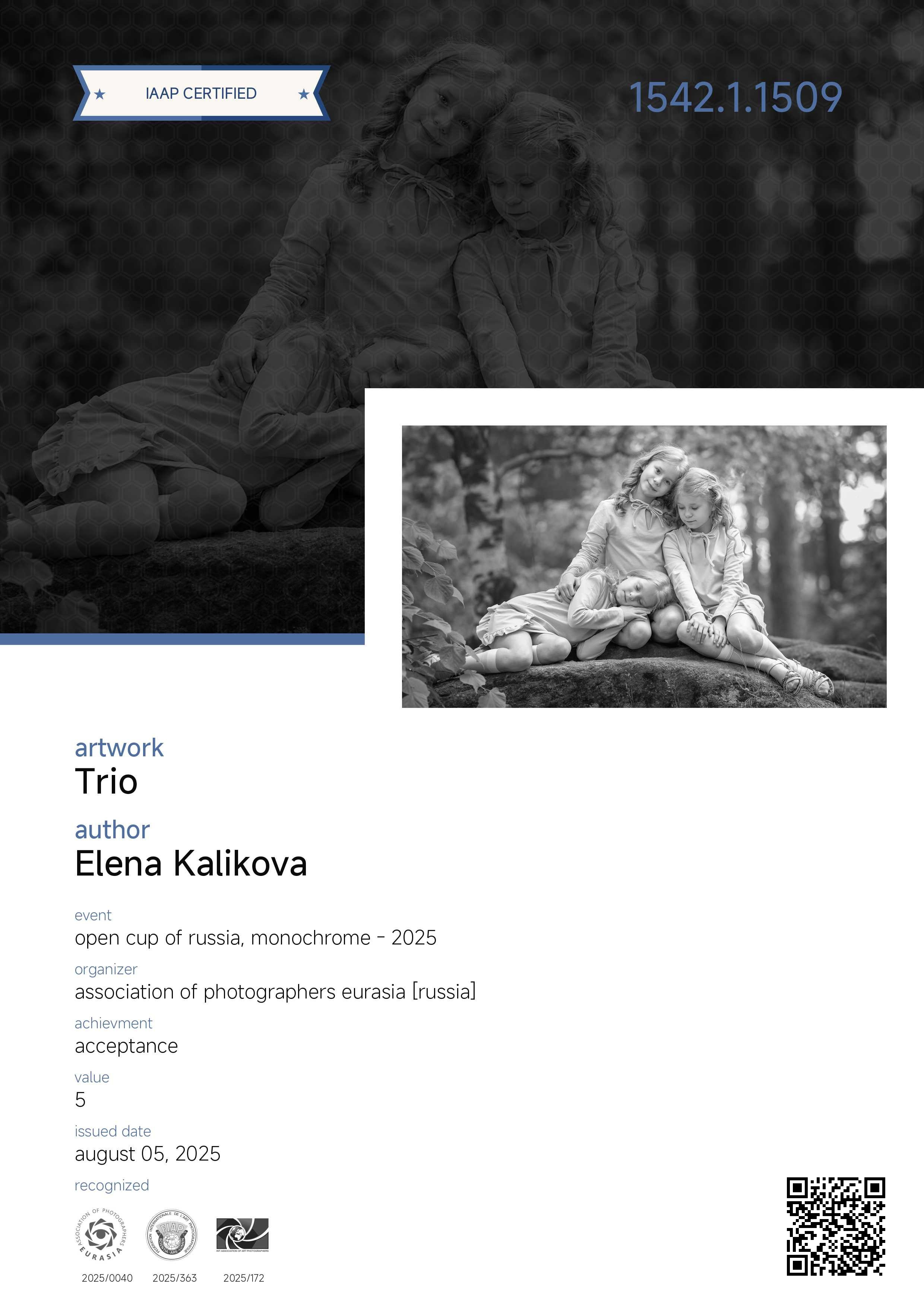 Дипломы и Награды. Семейный и детский фотограф в Екатеринбурге Каликова Елена