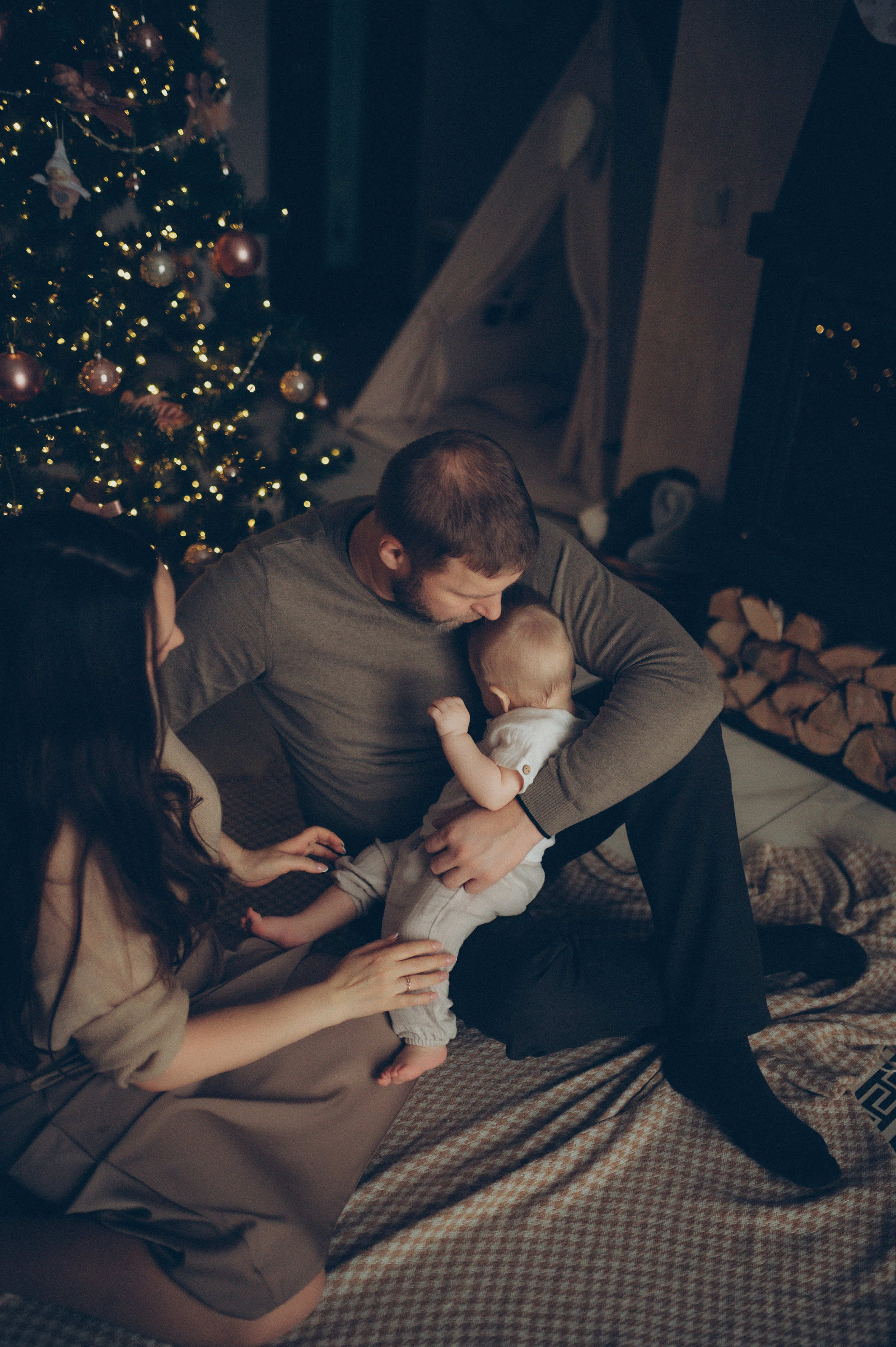 Лева, Жанна и Владимир (новогодняя домашняя). Фотограф, г. Лесной Свердловской области