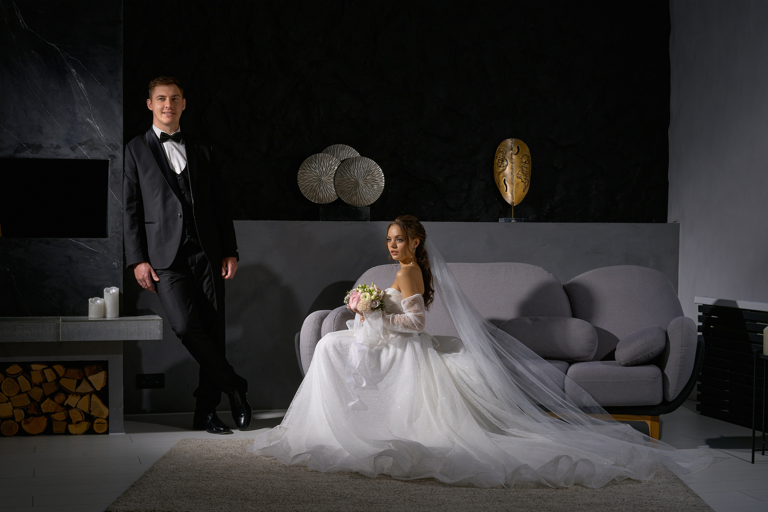 Свадебная съёмка в фотостудии