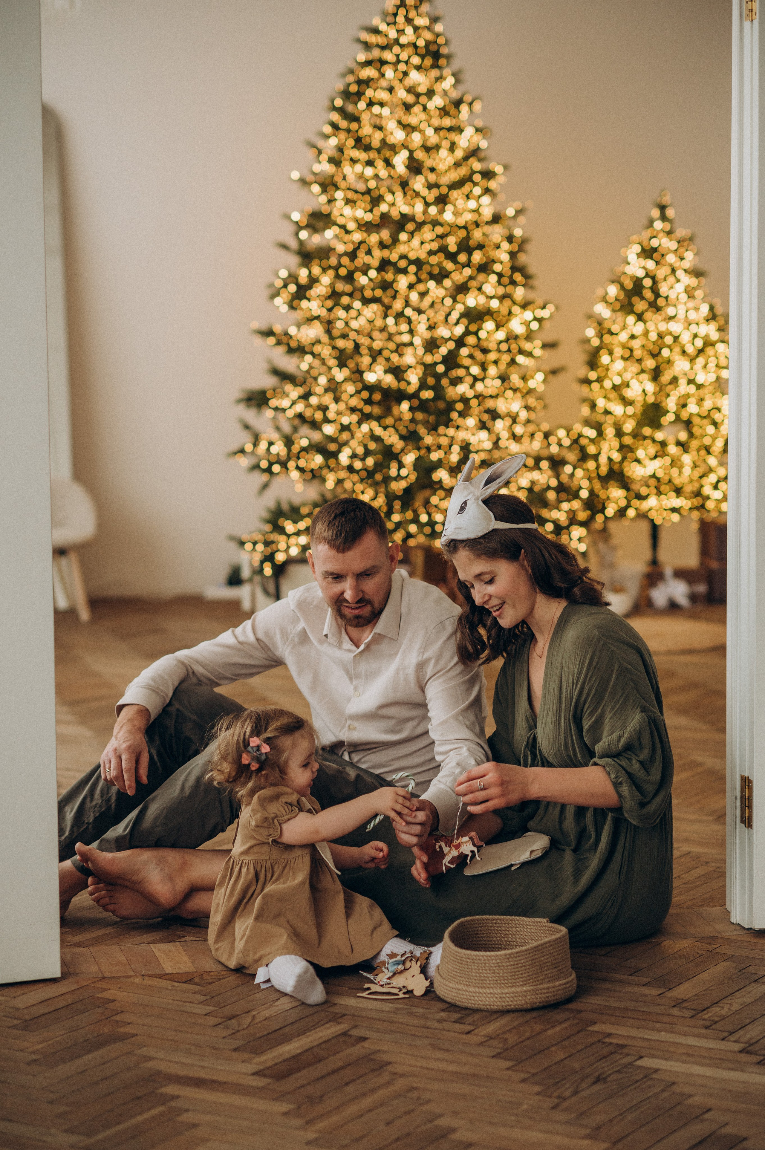 Семейная новогодняя фотосессия в студии. Семейный фотограф в Домодедово и Москве Елена Пичугина