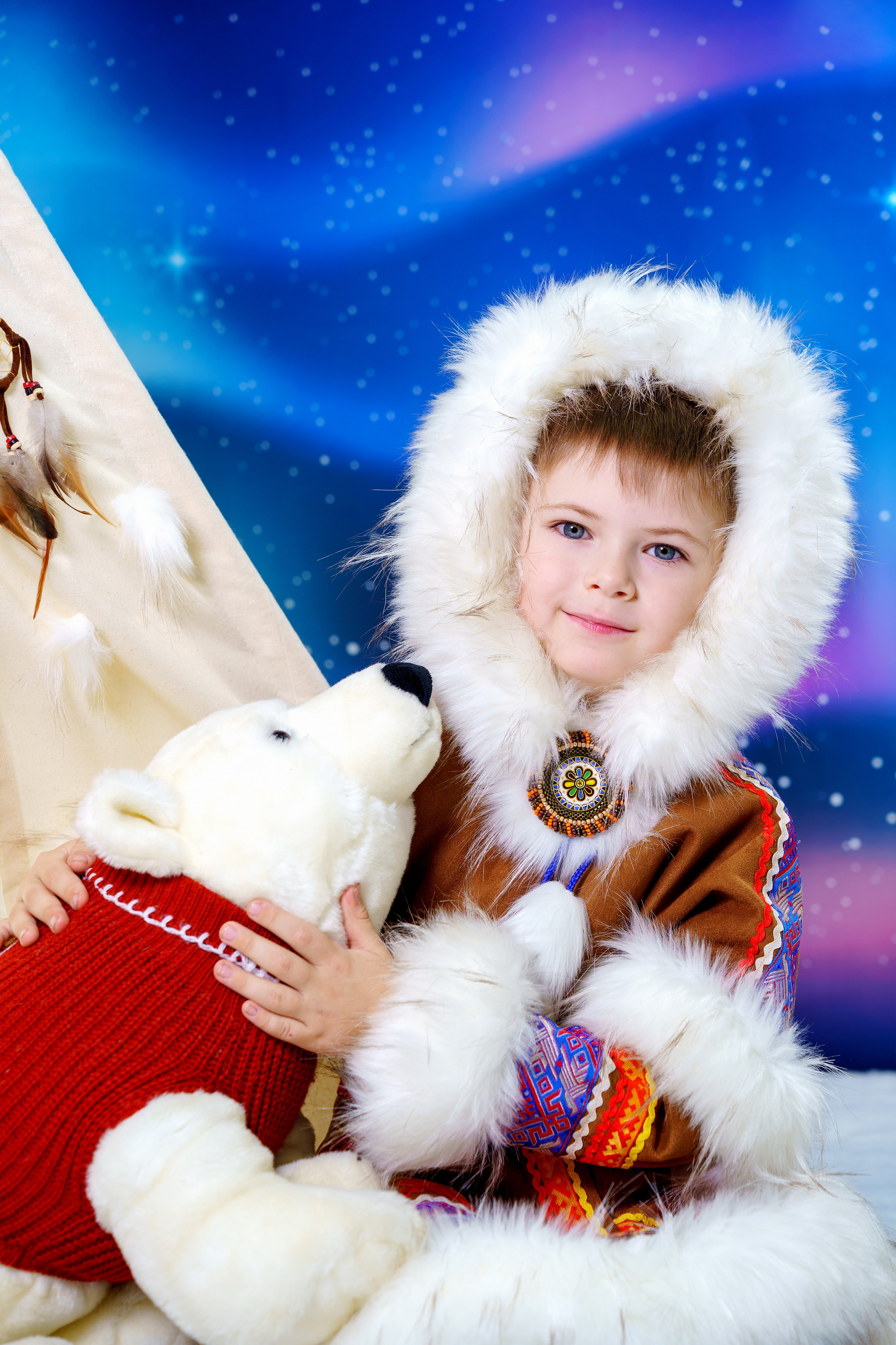 Новогодняя фотосессия для садика «Северное Сияние». Фотостудия «Стрекоза»