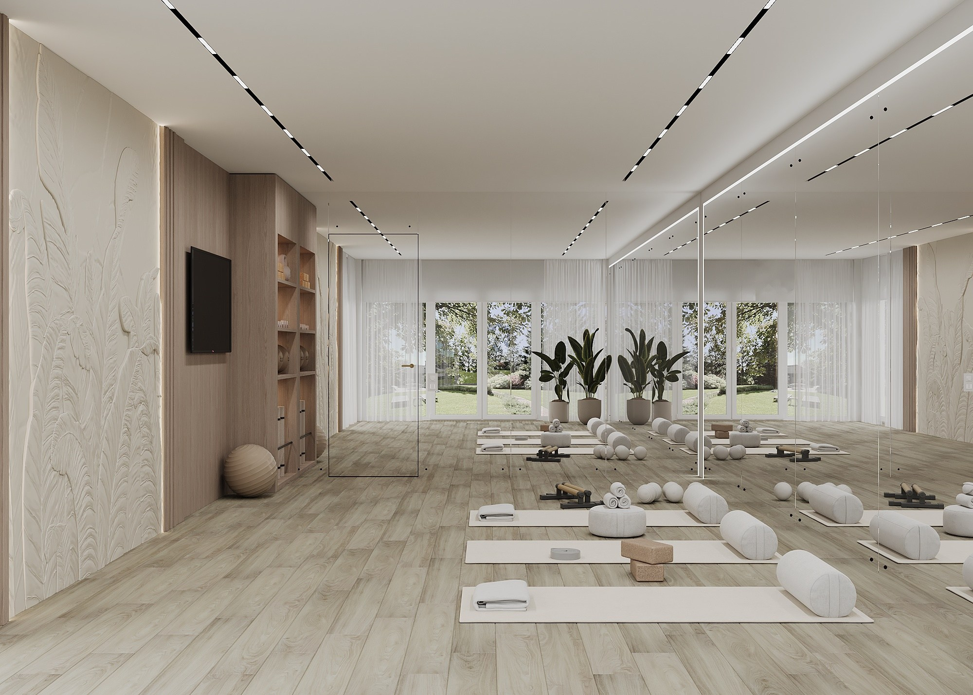 ЗАЛ ДЛЯ ЙОГИ. Irina Balykina — Interior 3D Visualisation