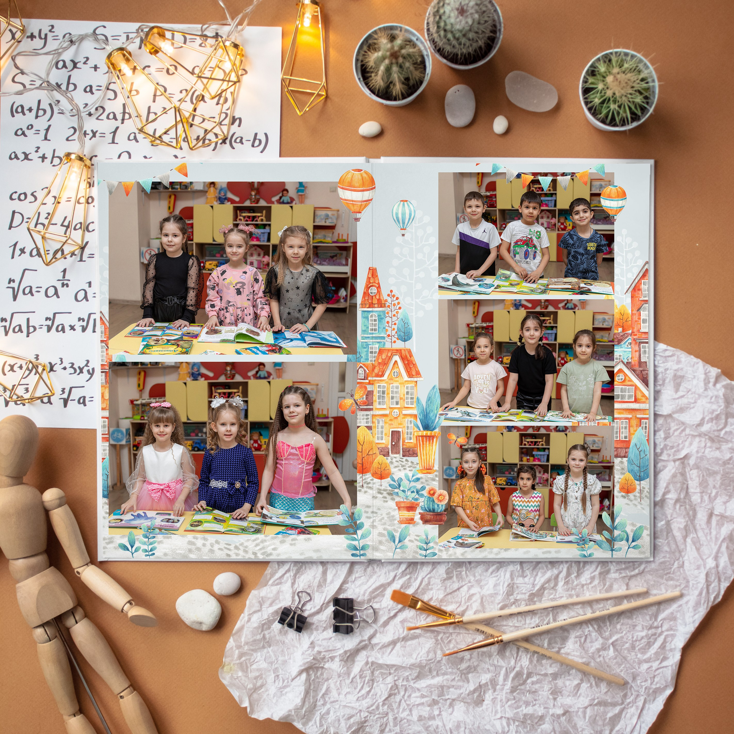 Детские садики (4 разворота) ДОМИКИ. ФОТОГРАФ ВЫПУСКНЫХ АЛЬБОМОВ в Краснодаре Ворчик Татьяна