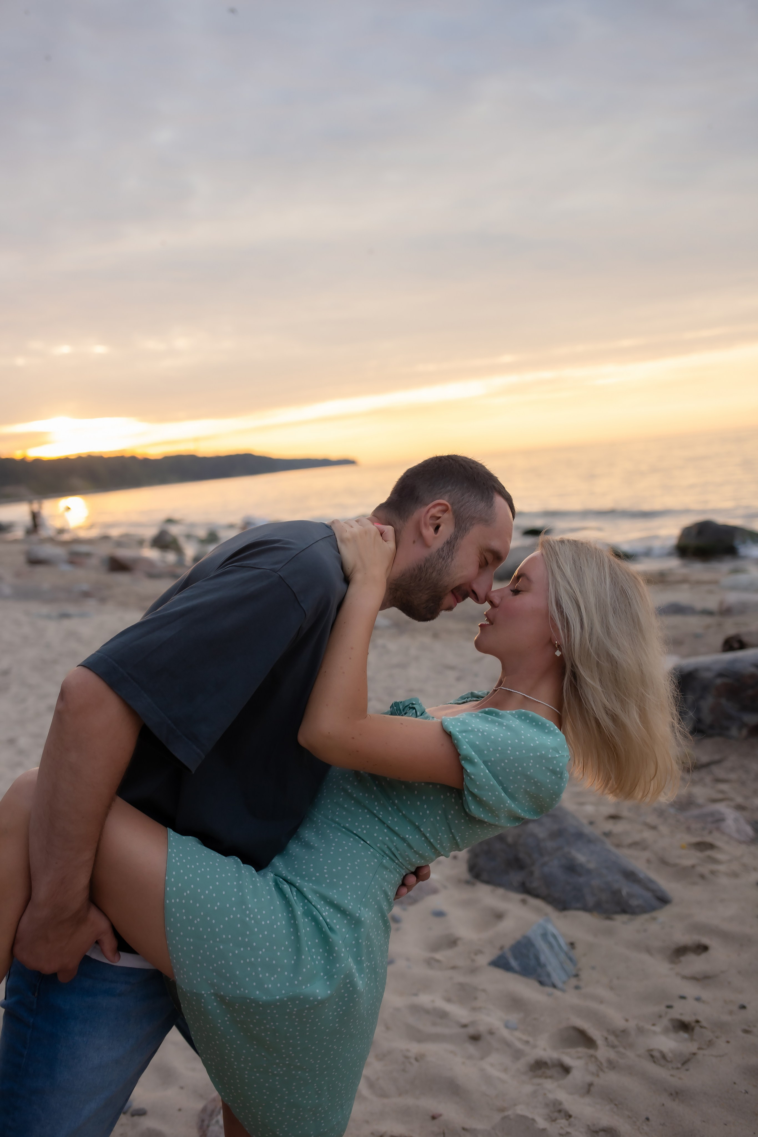 Есеня, Леня и Аня. Закат в Куликово. Фотограф в Калининграде Решетникова Алина