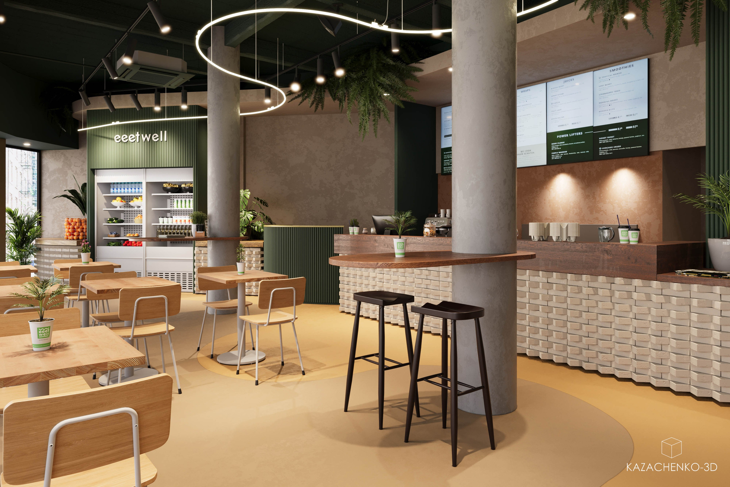 Ресторан Eeetwell Restaurant. 3D-визуализатор Роман Казаченко