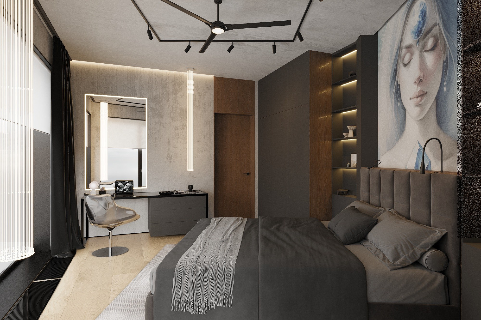 3д визуализация кв. 75 м² г. Санкт-Петербург. Ксения. 3D‑визуализатор