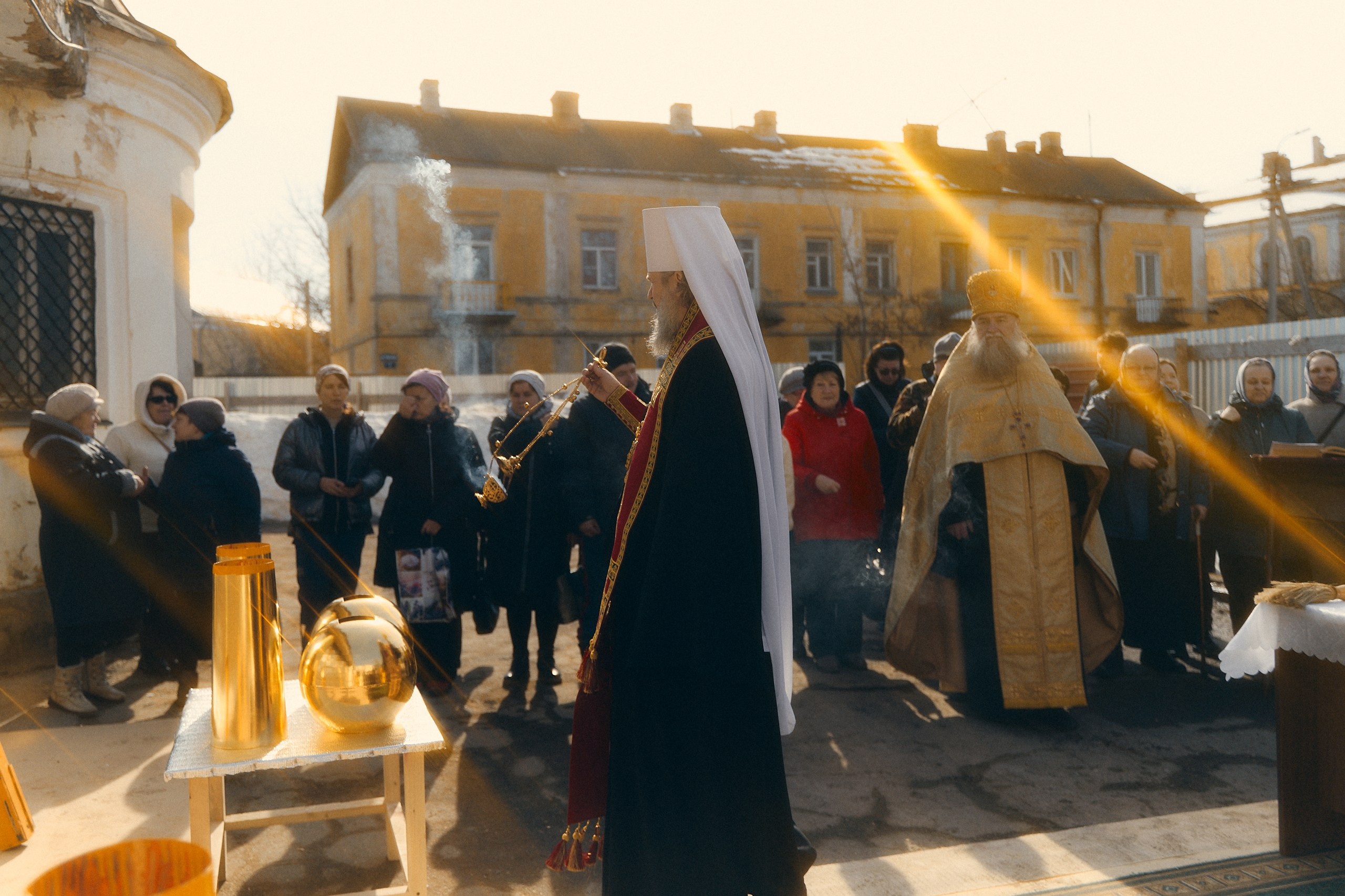 Освящены четыре накупольных креста для Георгиевской церкви в Торжке