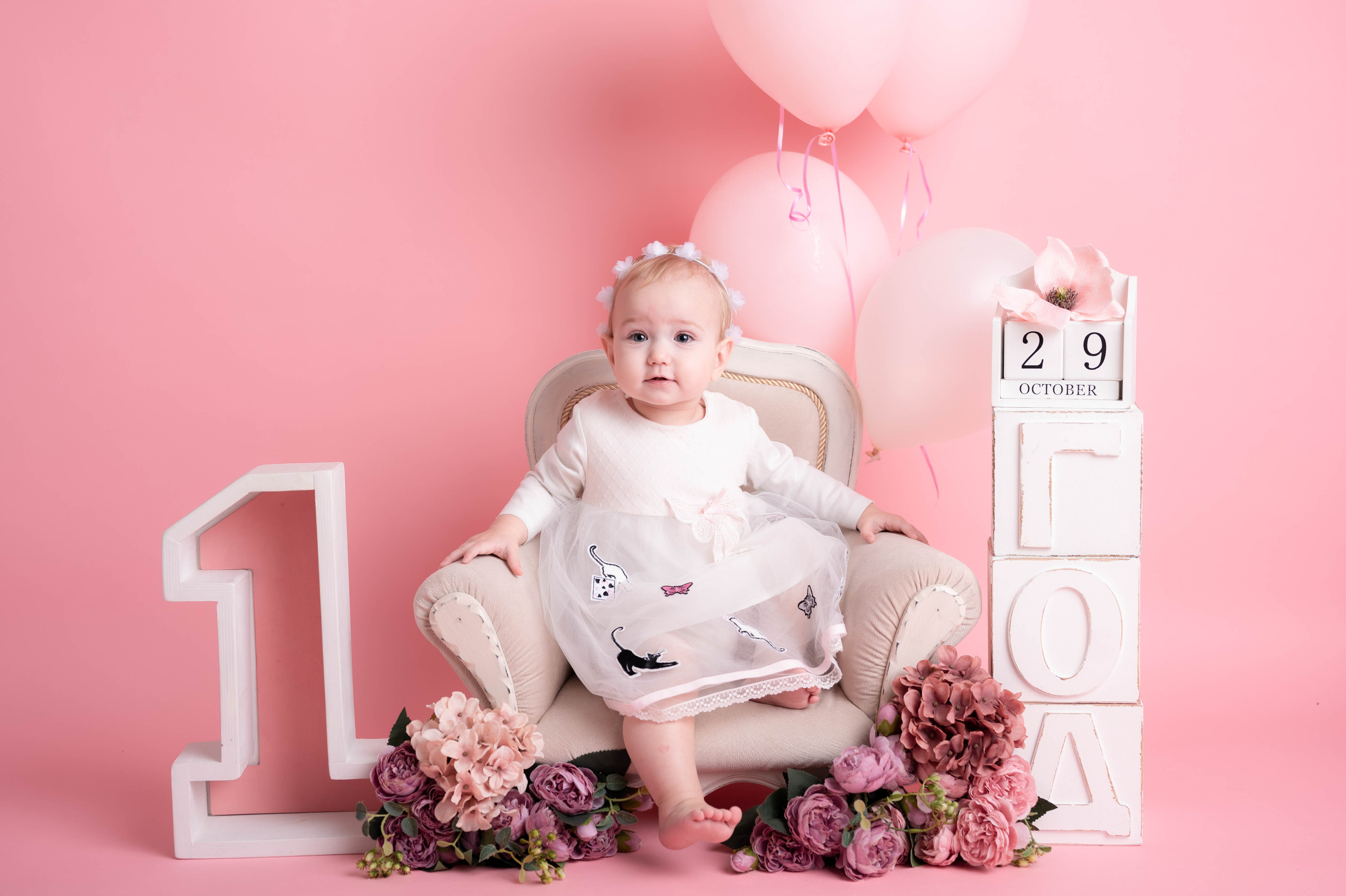Фотосессия на годик для девочки. Фотосессия на годик в Москве. Фотограф годовасия