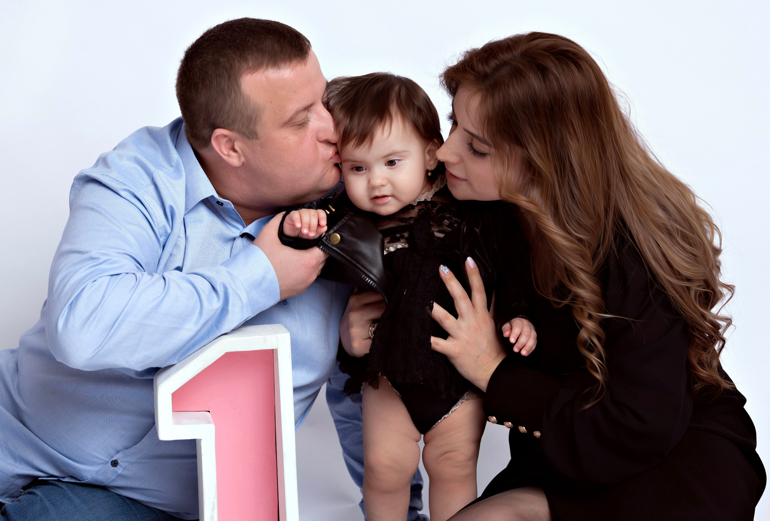 Семейные кадры. Фотосессия на годик в Москве. Фотограф годовасия