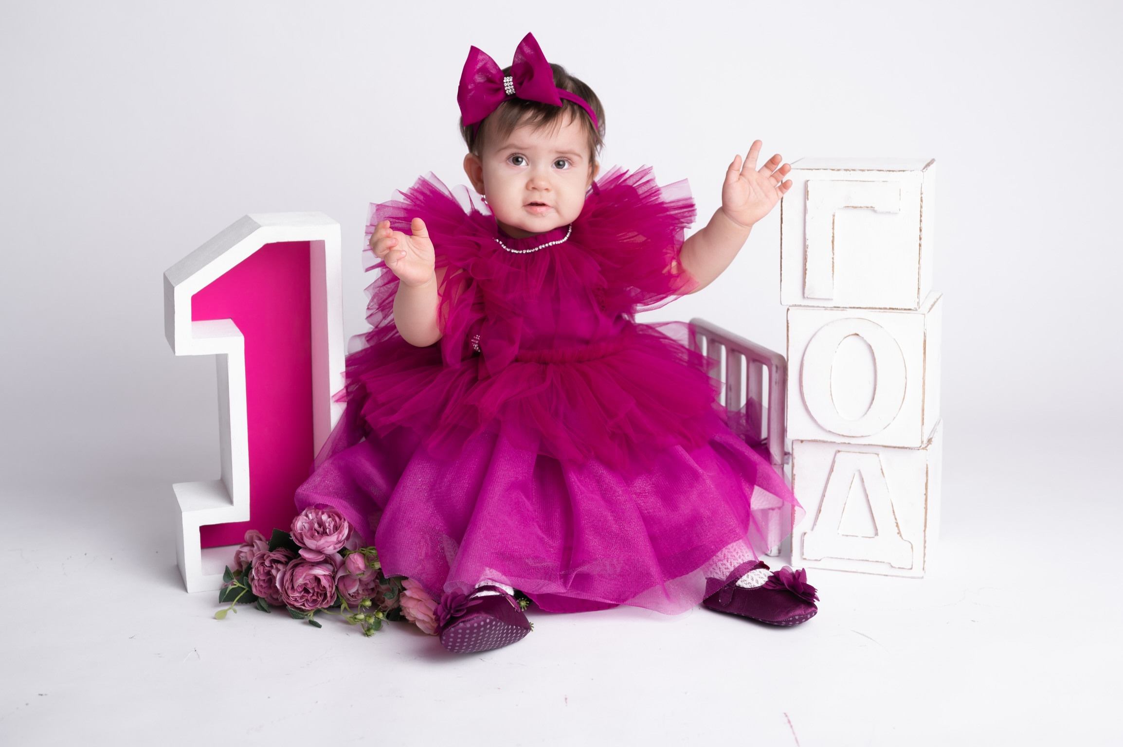 Фотосессия на годик для девочки. Фотосессия на годик в Москве. Фотограф годовасия