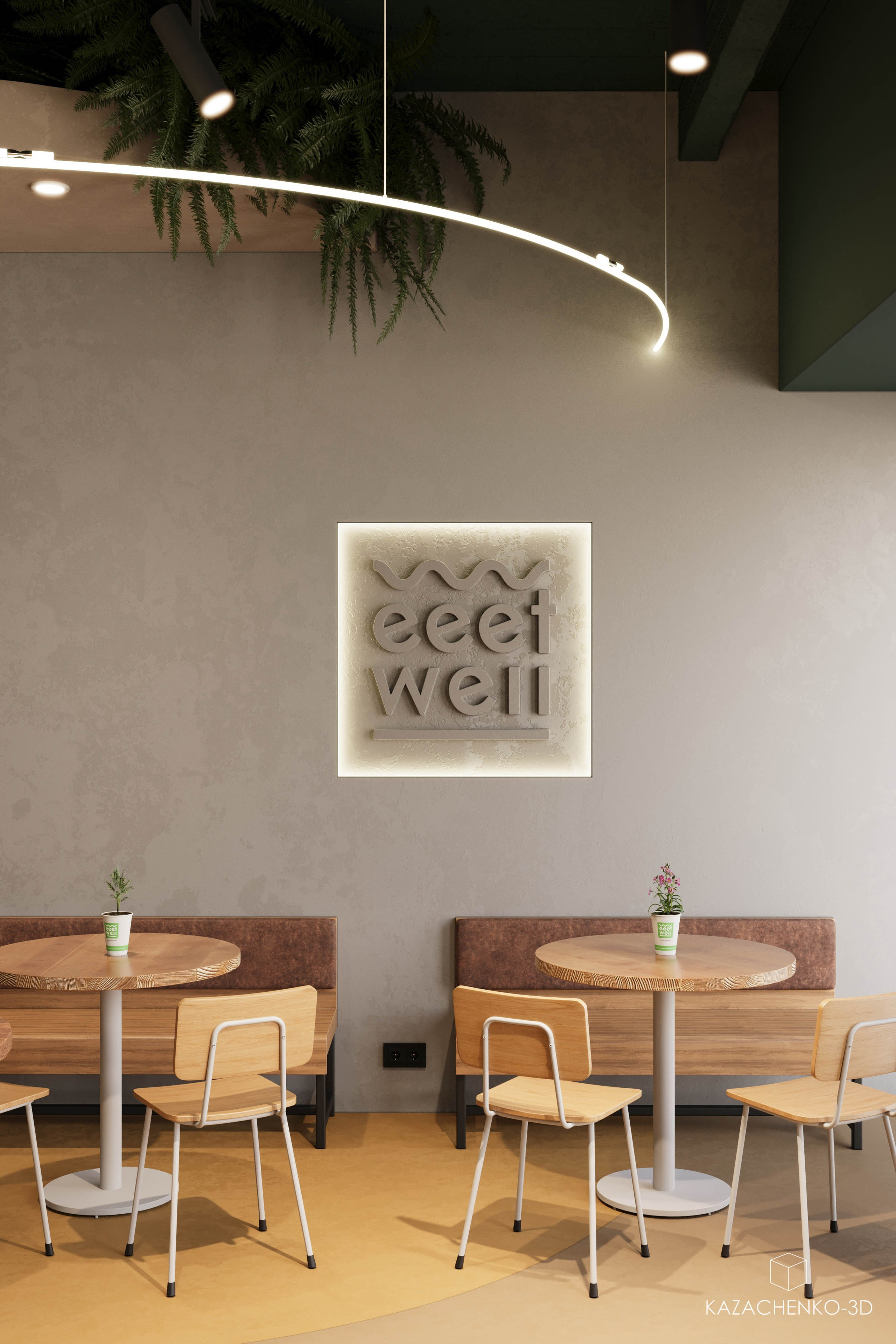 Ресторан Eeetwell Restaurant. 3D-визуализатор Роман Казаченко
