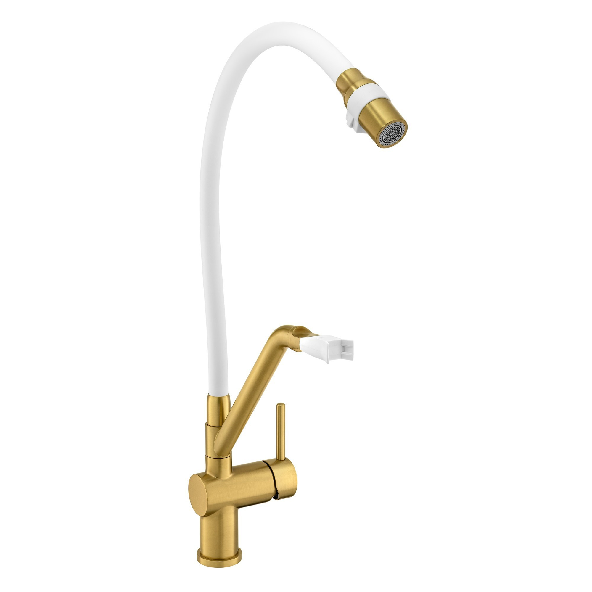 Смеситель для кухни белый золото