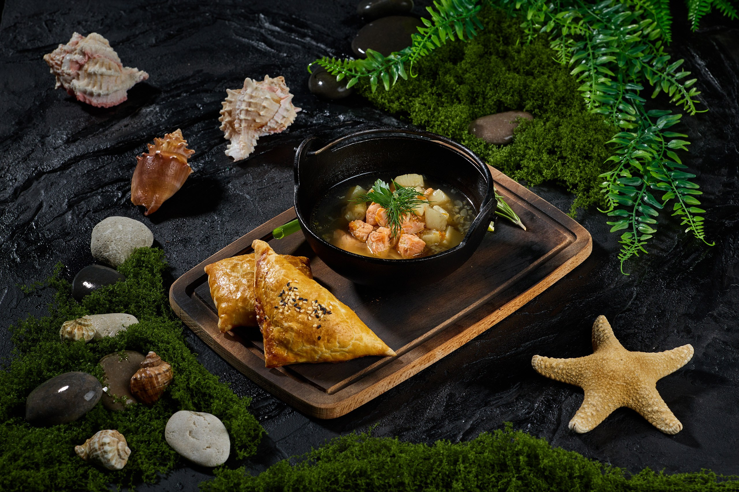 Фудфотография. Имиджевая съемка вкусной ухи в Москве