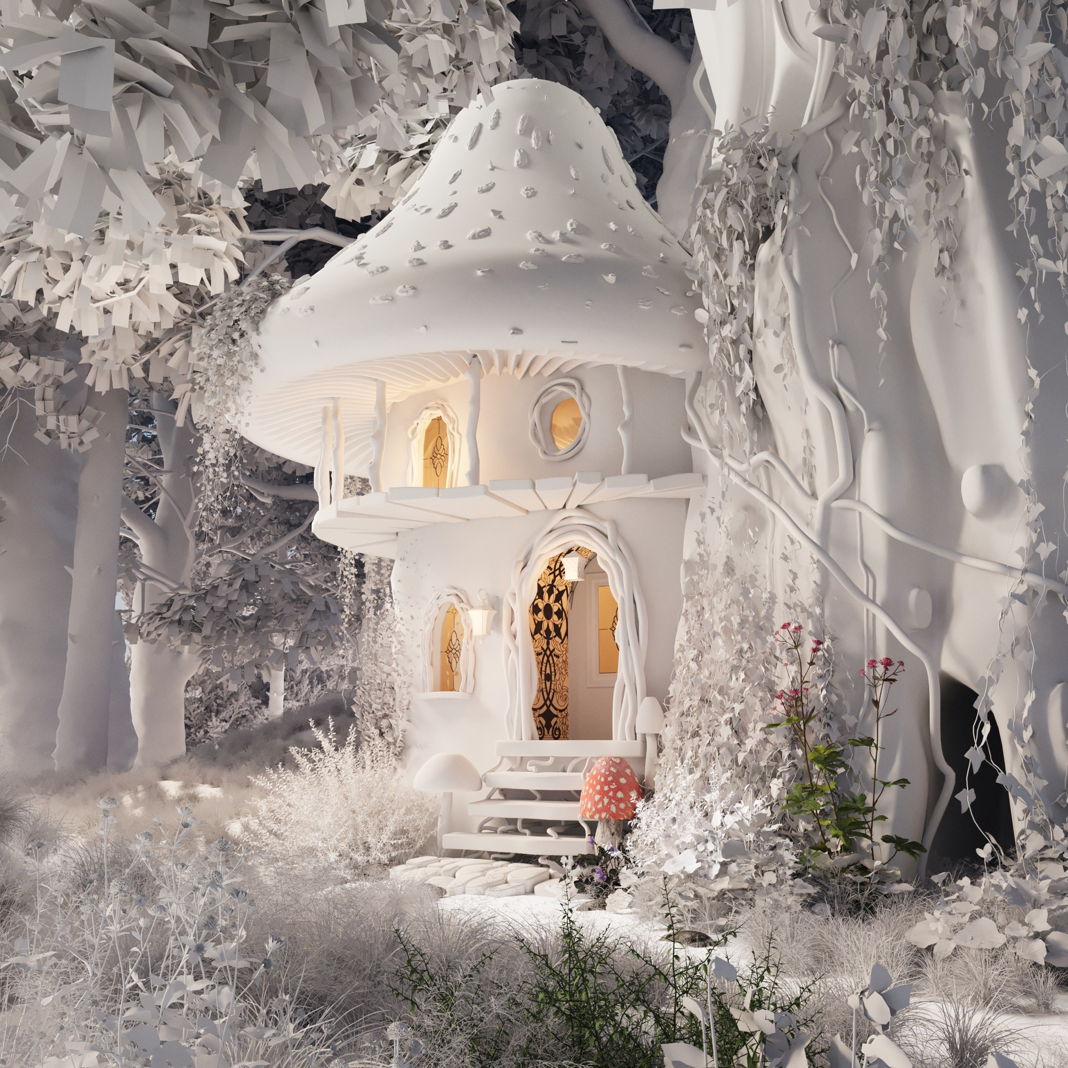 Gray material of rendering. Сермат рендера