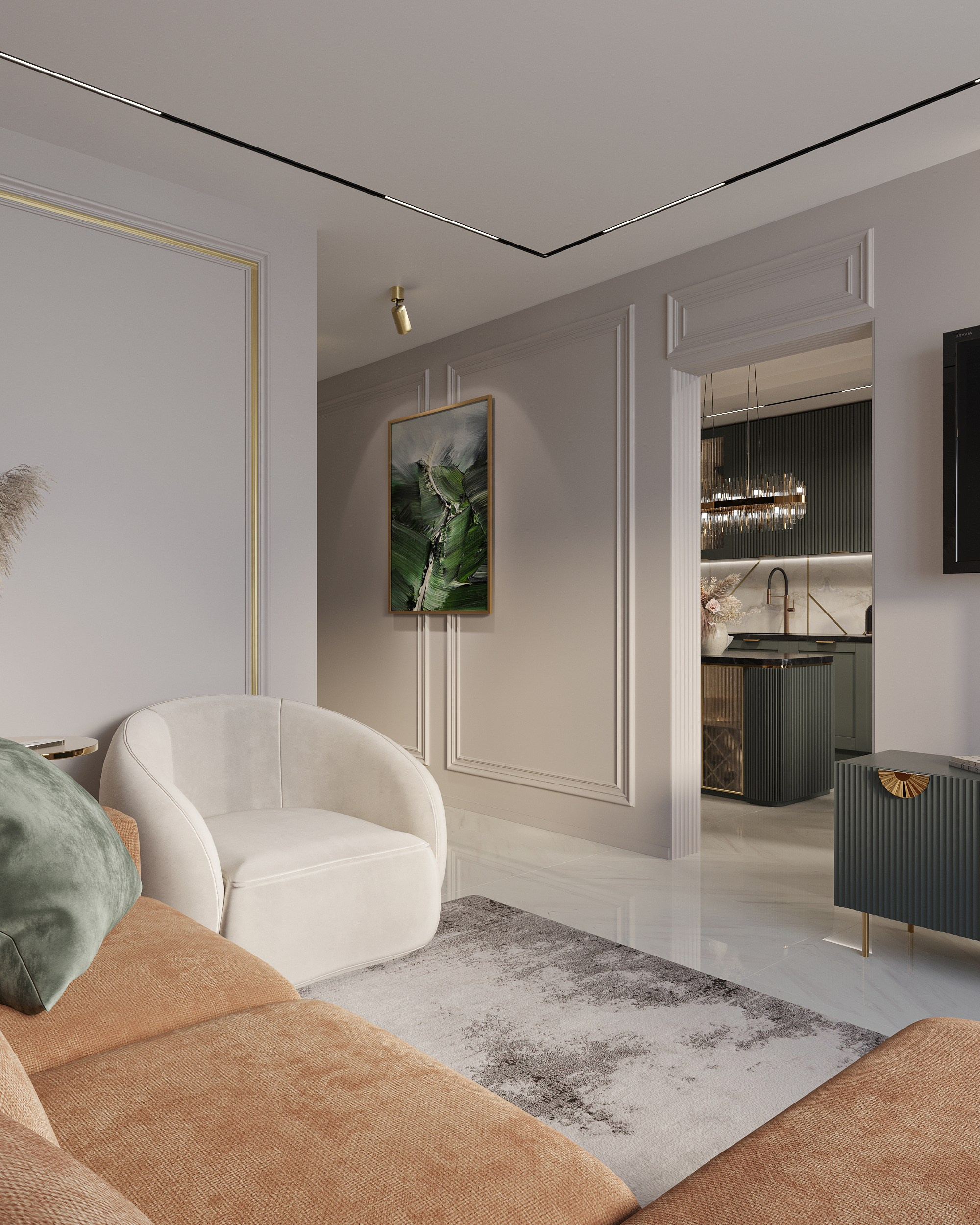 Гостиная. Королёва Анастасия | 3D визуализатор