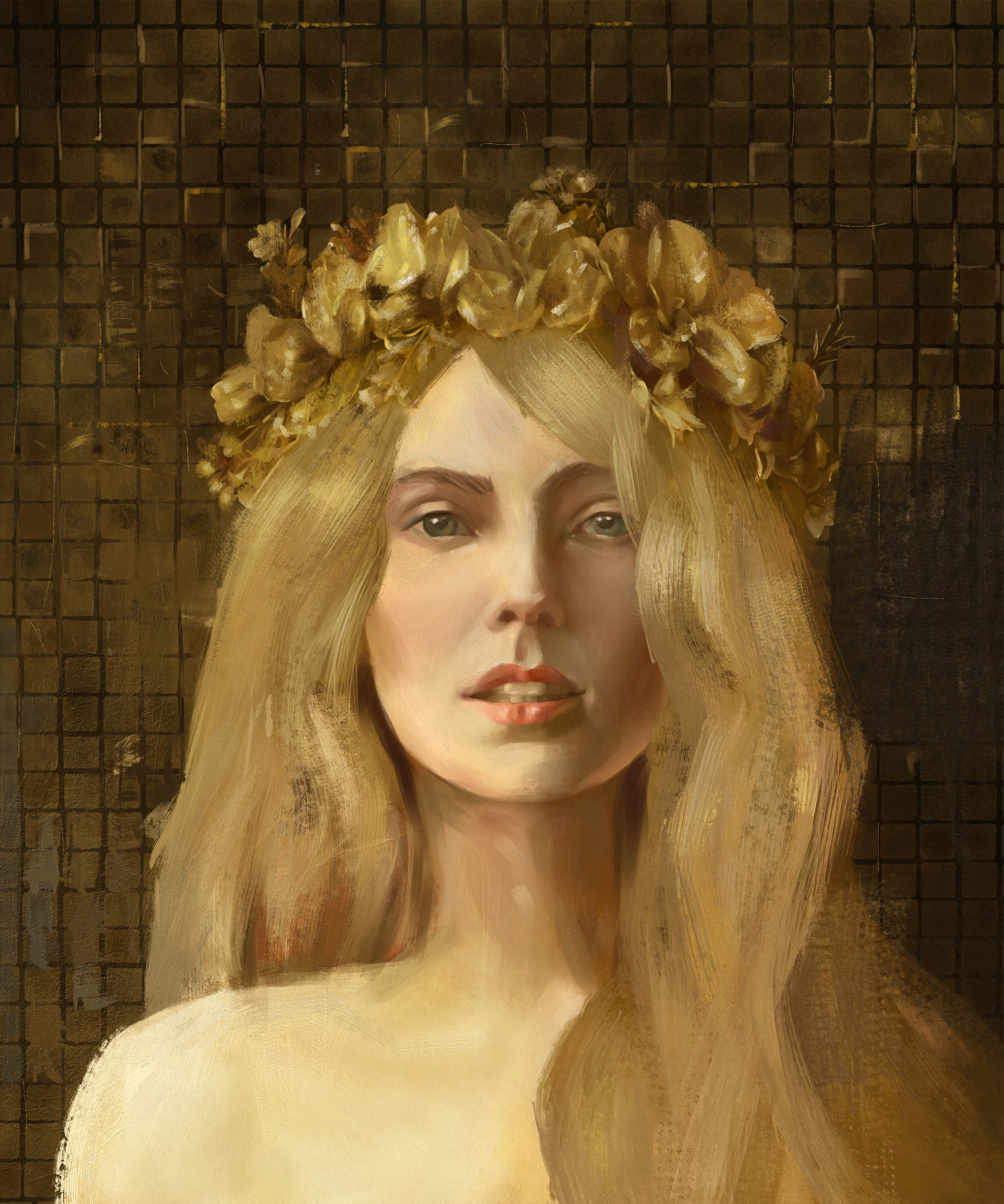 Дипломная работа на курсе Анастасии Аникеевой (подражание картине Леона-Франсуа Комерра "Классическая красавица")