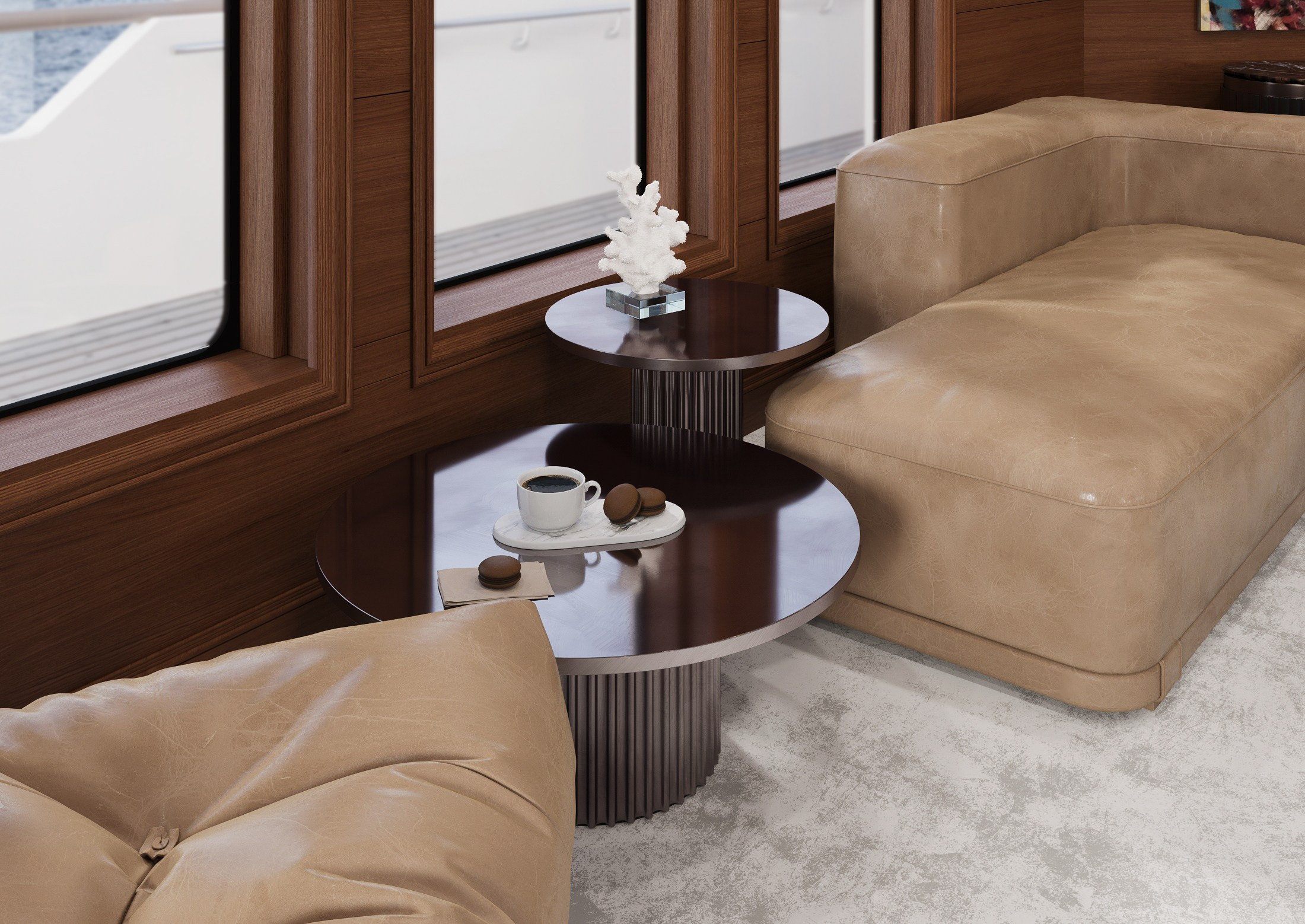 3 варианта гостиной на яхте. Дизайн Марина Павлюченкова. 3D визуализатор интерьеров Ксения Жарко